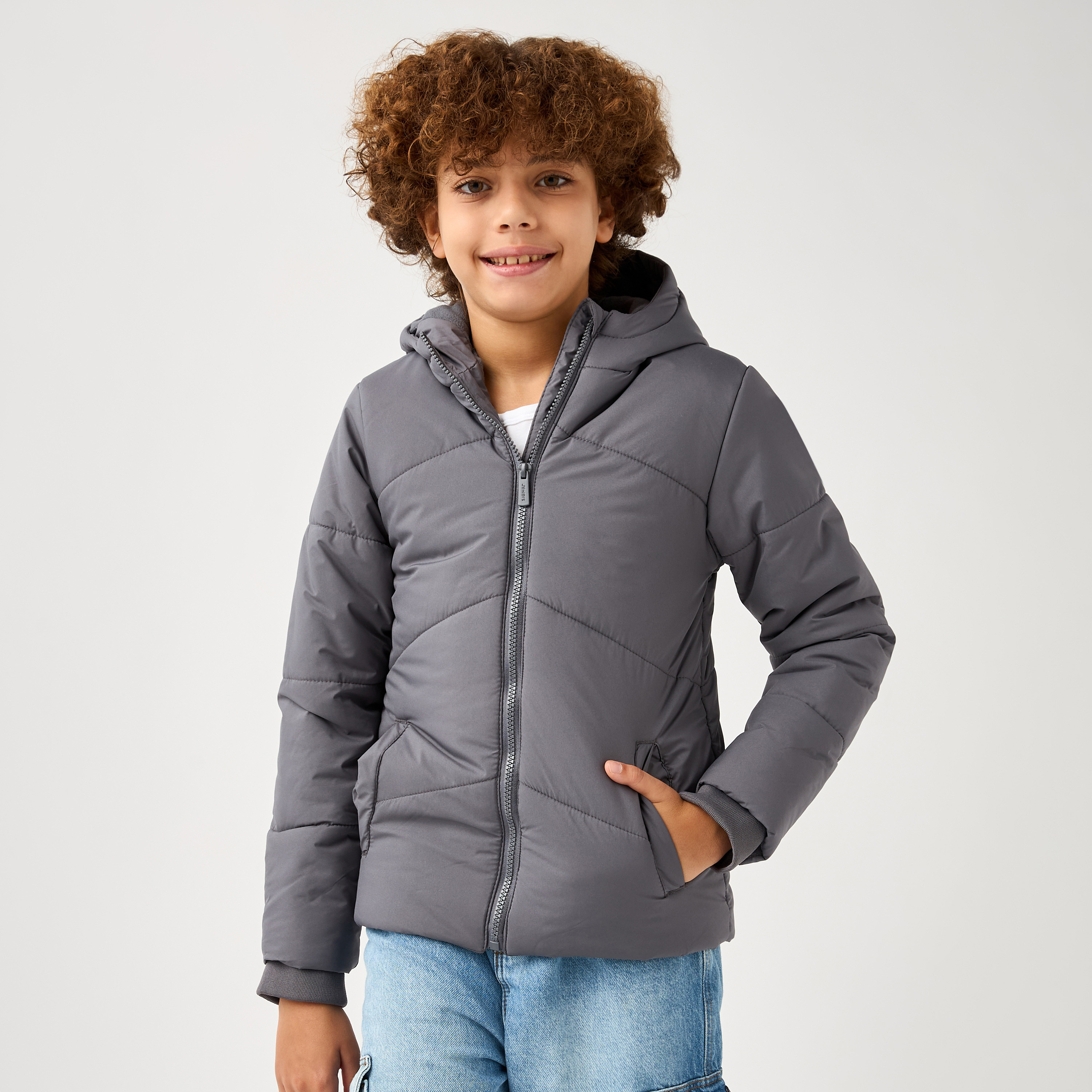 Juniors Solid Jacket with Long Sleeves and Zip Closure-boys-clothing-jacketsandcoats-image-1