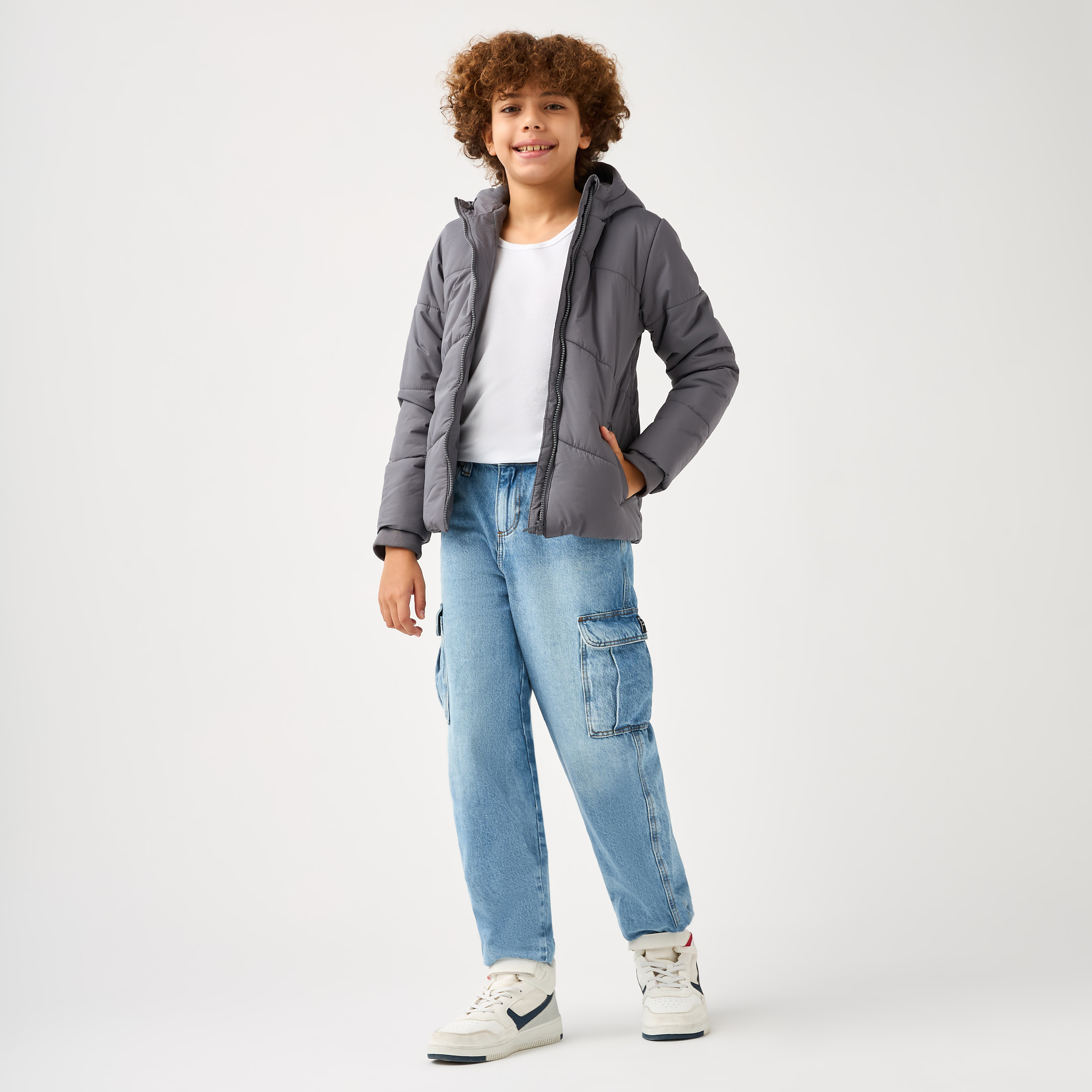 Juniors Solid Jacket with Long Sleeves and Zip Closure-boys-clothing-jacketsandcoats-image-2