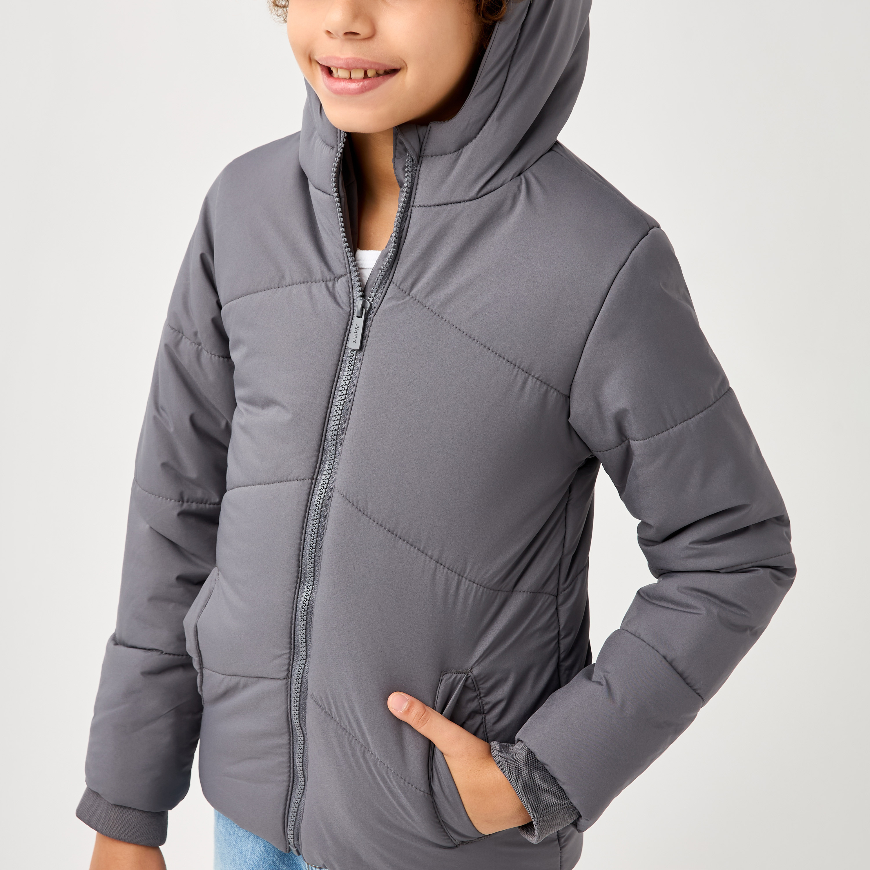 Juniors Solid Jacket with Long Sleeves and Zip Closure-boys-clothing-jacketsandcoats-image-4