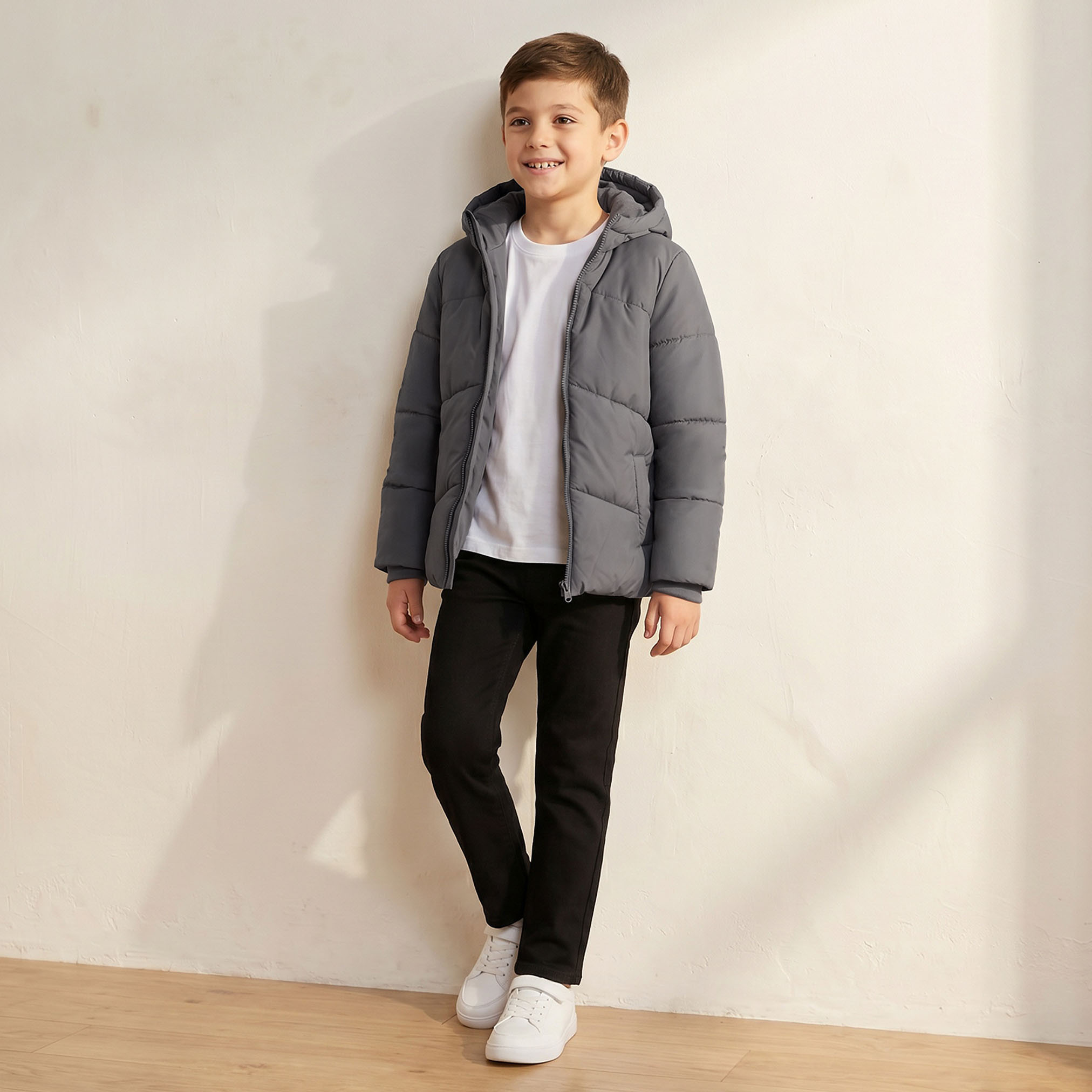 Juniors Solid Jacket with Long Sleeves and Zip Closure-boys-clothing-jacketsandcoats-image-5
