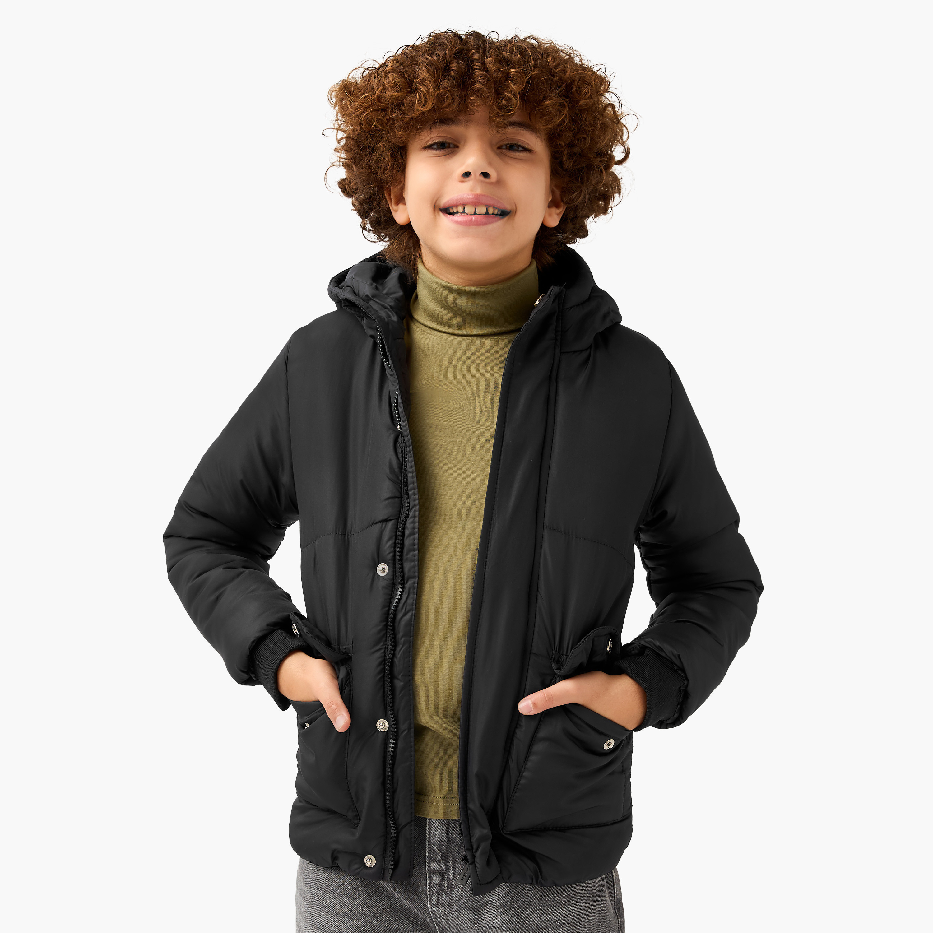 جاكيت سادة بقبعة وأكمام طويلة من جونيورز-boys-clothing-jacketsandcoats-image-4