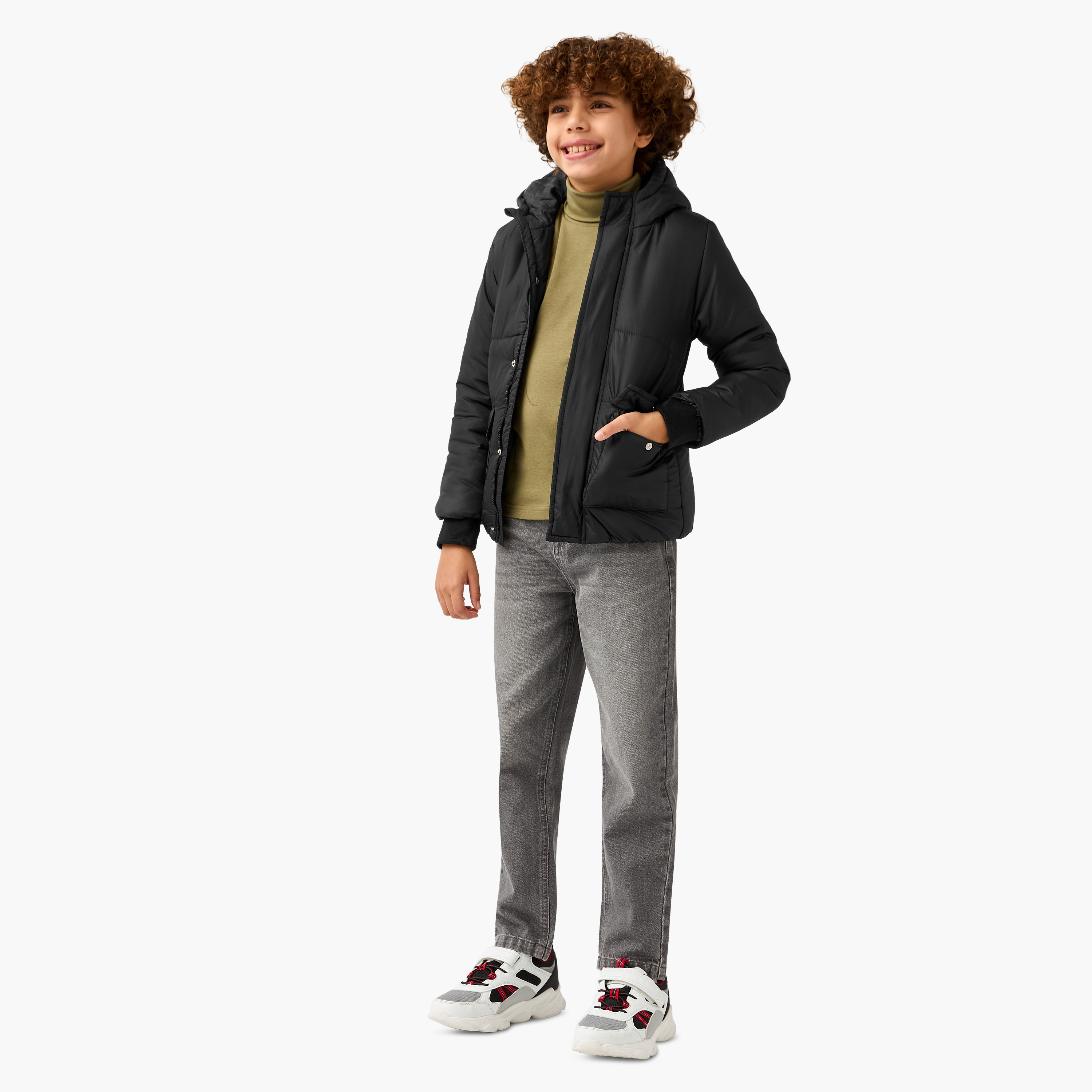 جاكيت سادة بقبعة وأكمام طويلة من جونيورز-boys-clothing-jacketsandcoats-image-3
