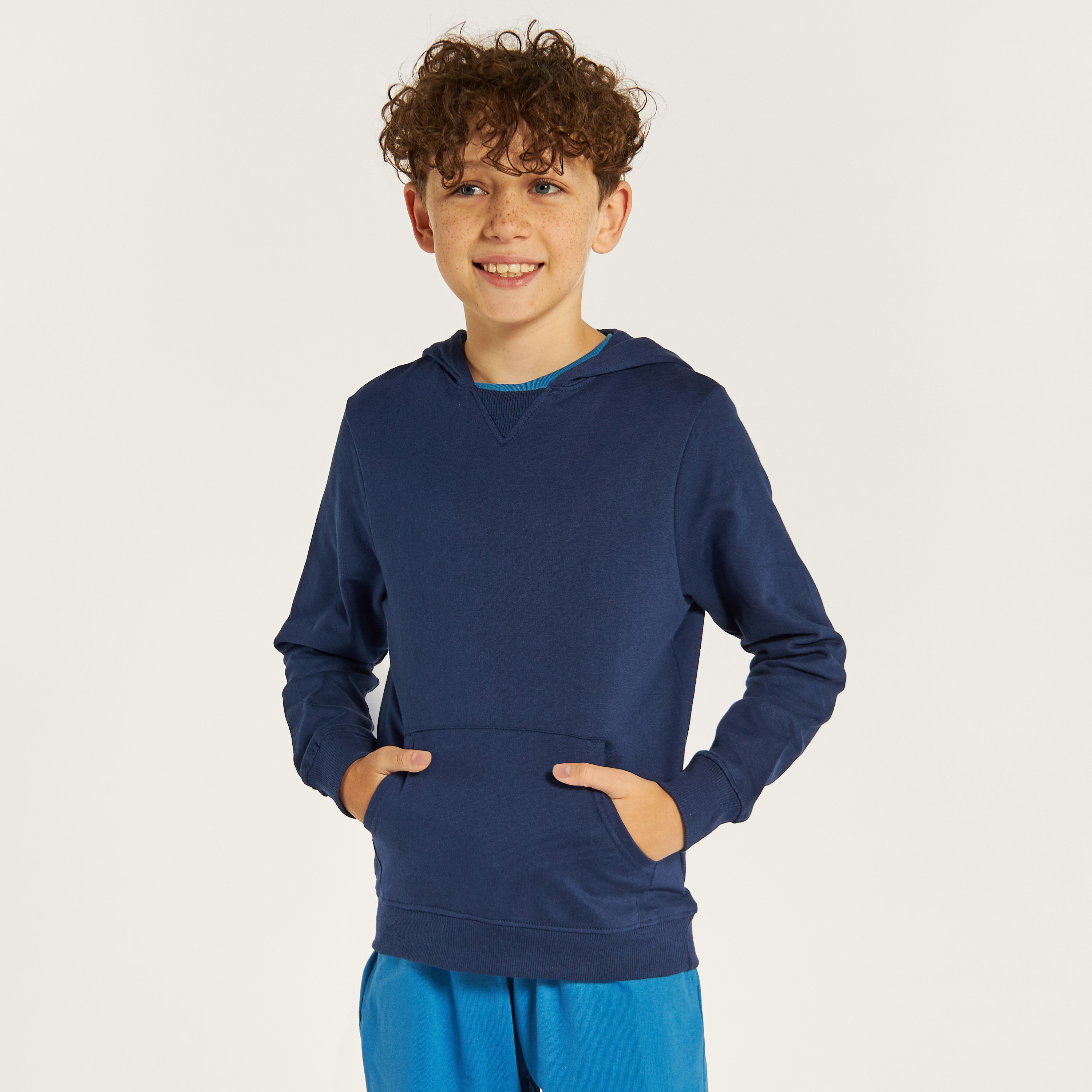سويت شيرت سادة بقبعّة وجيوب من جونيورز-boys-clothing-schoolwear-jacketsandcoats-image-1