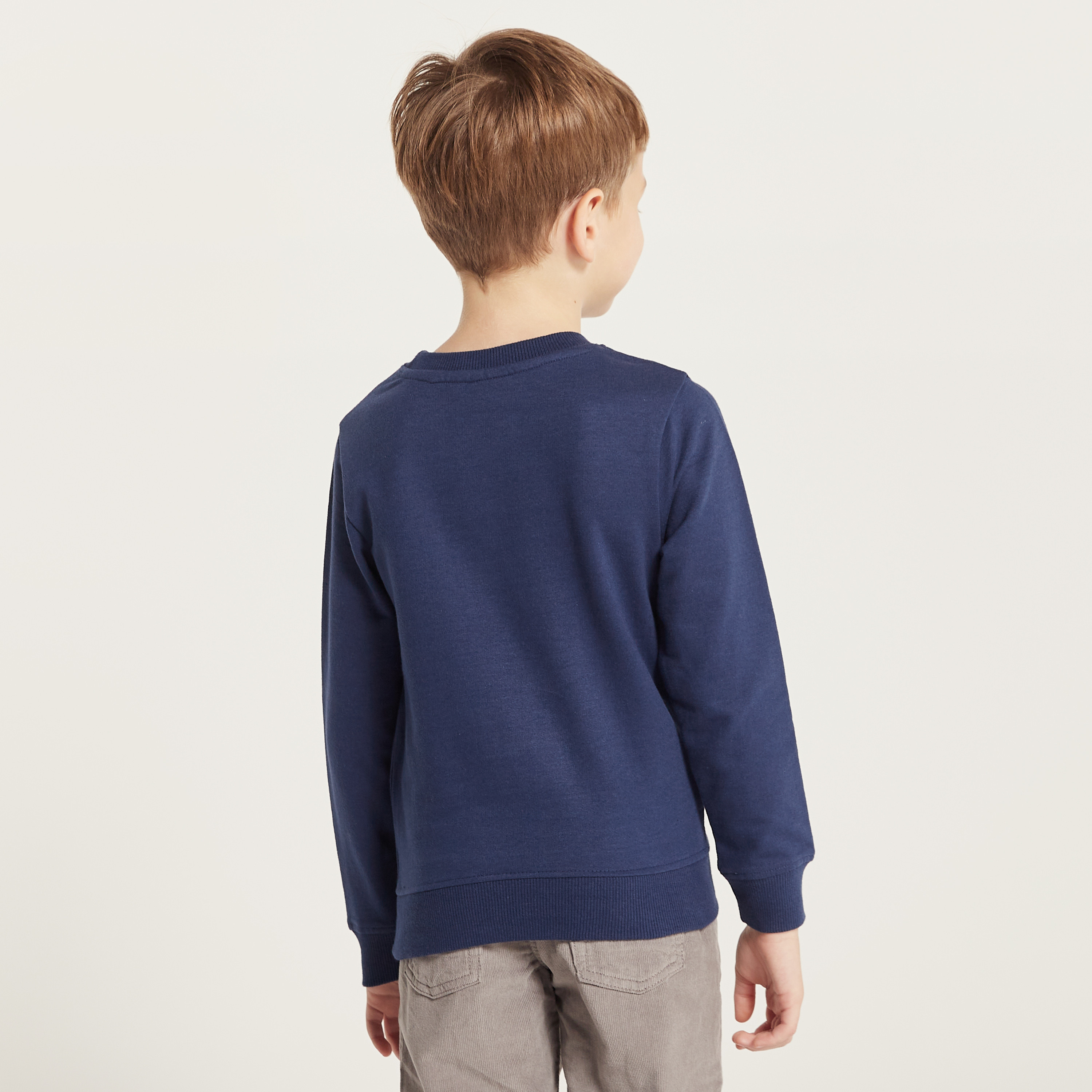 سويت شيرت سادة بياقة مستديرة وأكمام طويلة من جونيورز-boys-clothing-schoolwear-jacketsandcoats-image-4