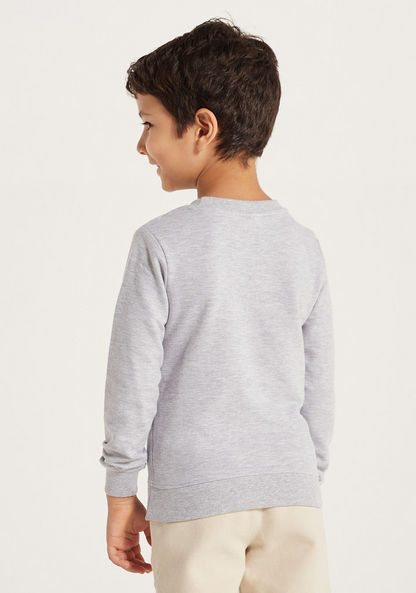 Juniors Solid Sweatshirt with Round Neck and Long Sleeves