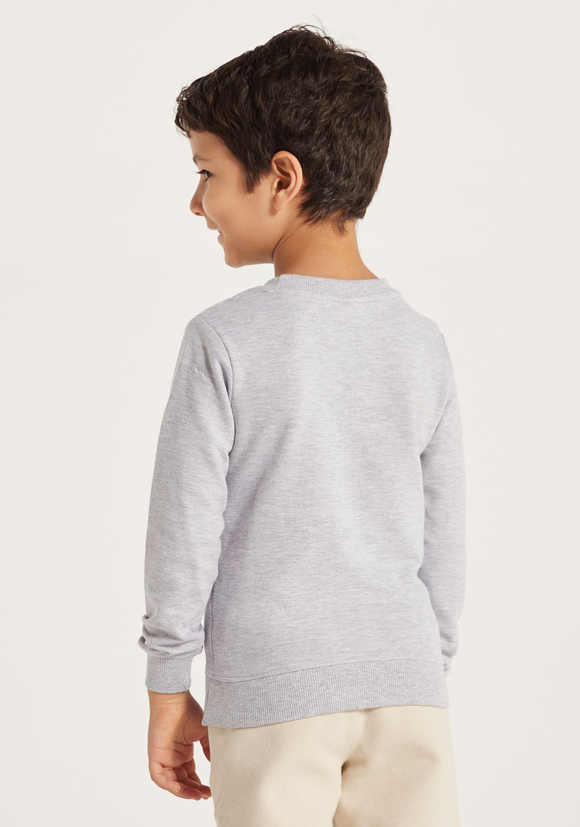 Juniors Solid Sweatshirt with Round Neck and Long Sleeves-Coats and Jackets-image-3