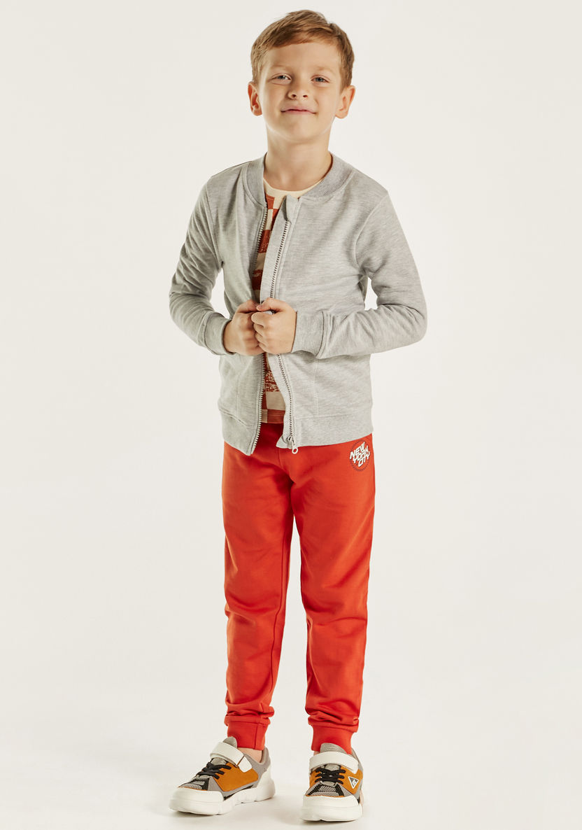 Juniors Solid Zip Through Jacket with High Neck and Long Sleeves-Coats and Jackets-image-0