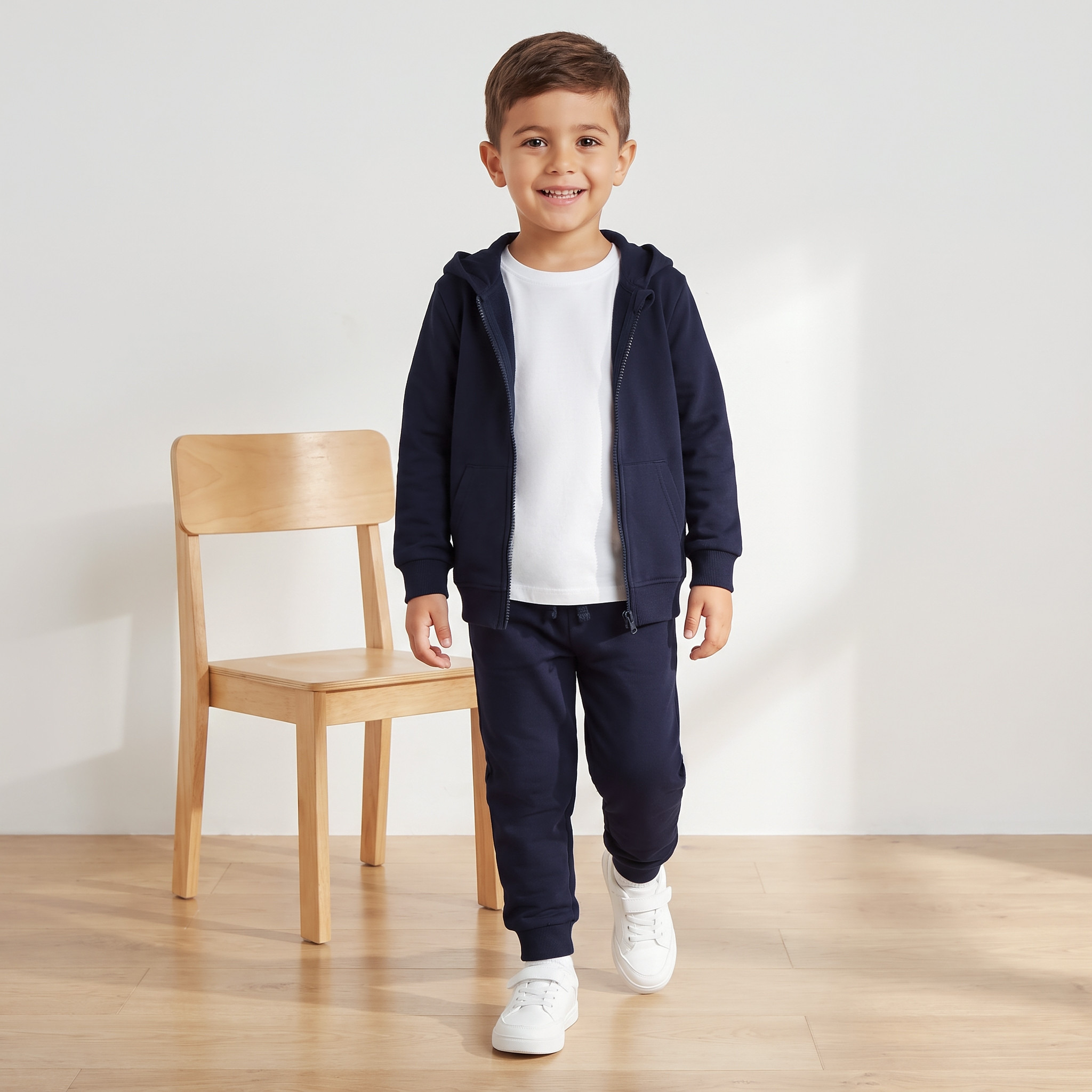 Juniors School Set with Hooded Sweatshirt and Joggers - Boys-boys-clothing-schoolwear-sets-image-1