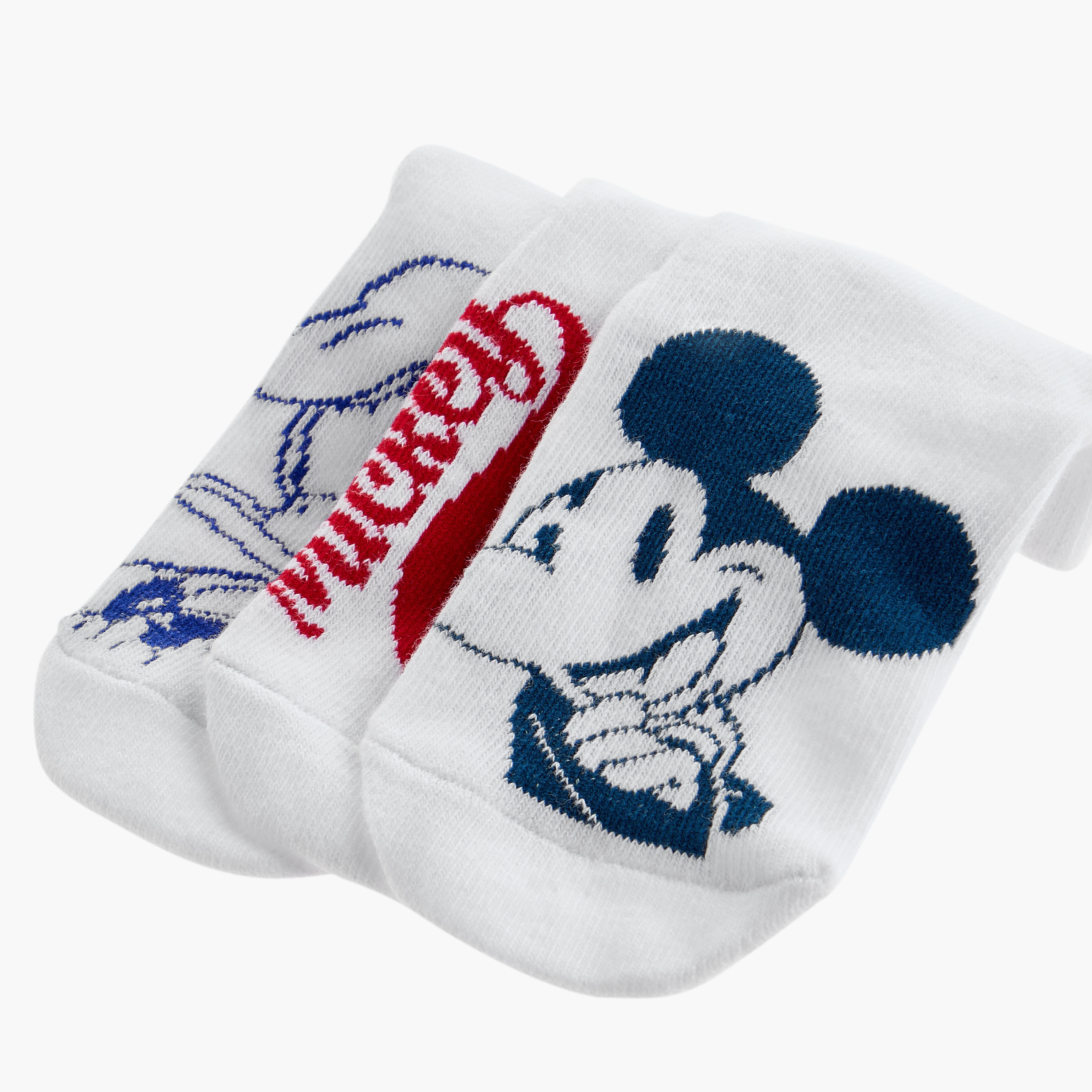 Disney Mickey Mouse and Donald Duck Print Ankle Length Socks - Set of 3-boys-accessories-socks-image-4