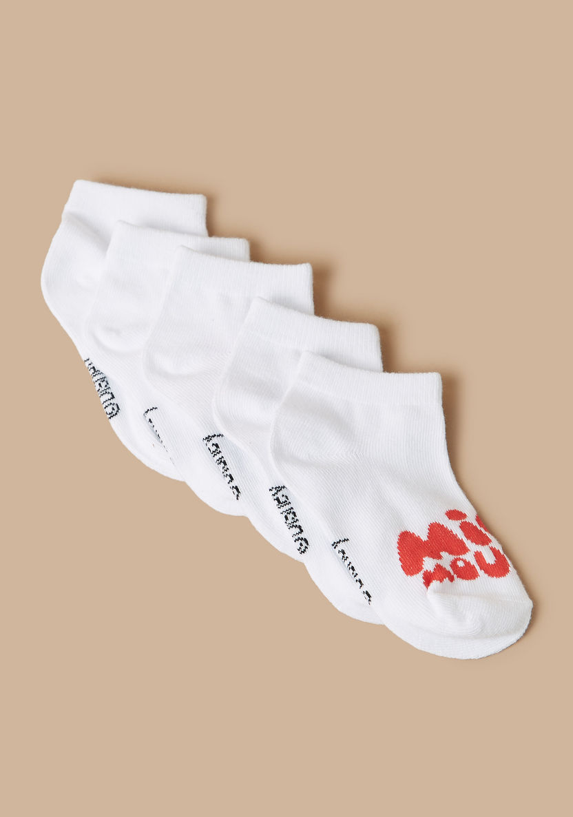 Disney Mickey Mouse Detail Ankle Length Socks - Set of 5-Underwear and Socks-image-1
