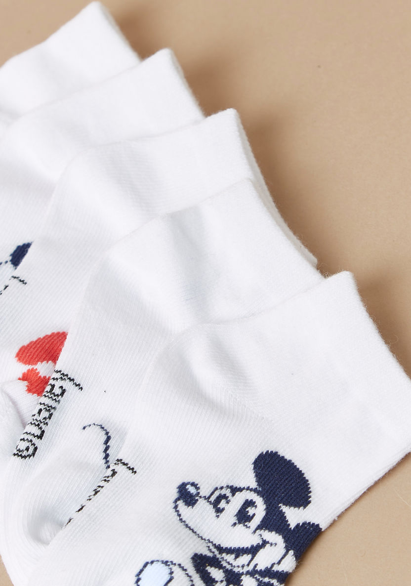 Disney Mickey Mouse Detail Ankle Length Socks - Set of 5-Underwear and Socks-image-2