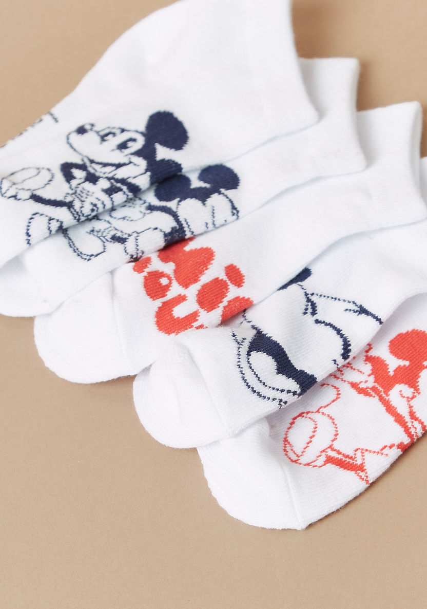 Disney Mickey Mouse Detail Ankle Length Socks - Set of 5-Underwear and Socks-image-3