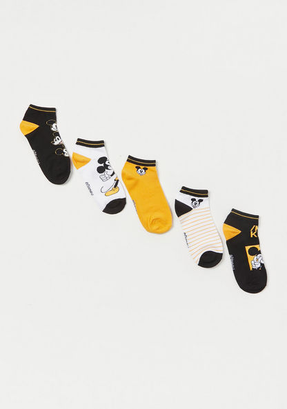 Disney Mickey Mouse Print Socks - Set of 5-Socks-image-0