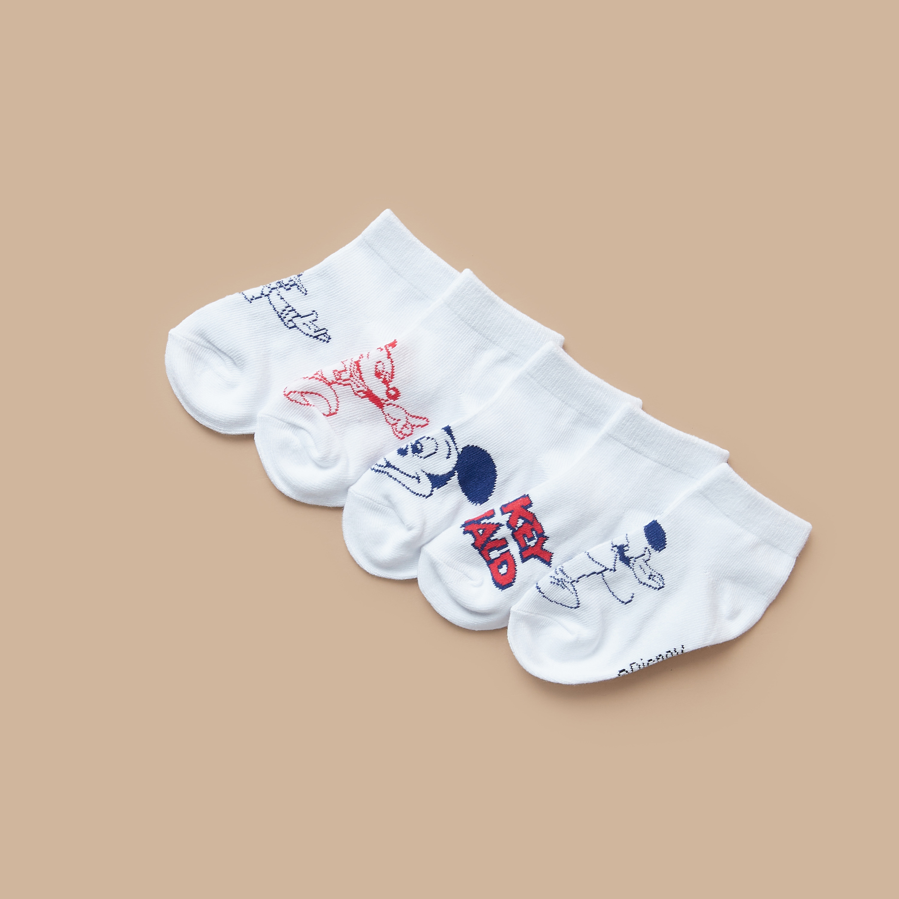 طقم جوارب 5 أزواج بطول الكاحل وطبعات ميكي ماوس من ديزني-boys-accessories-socks-image-2