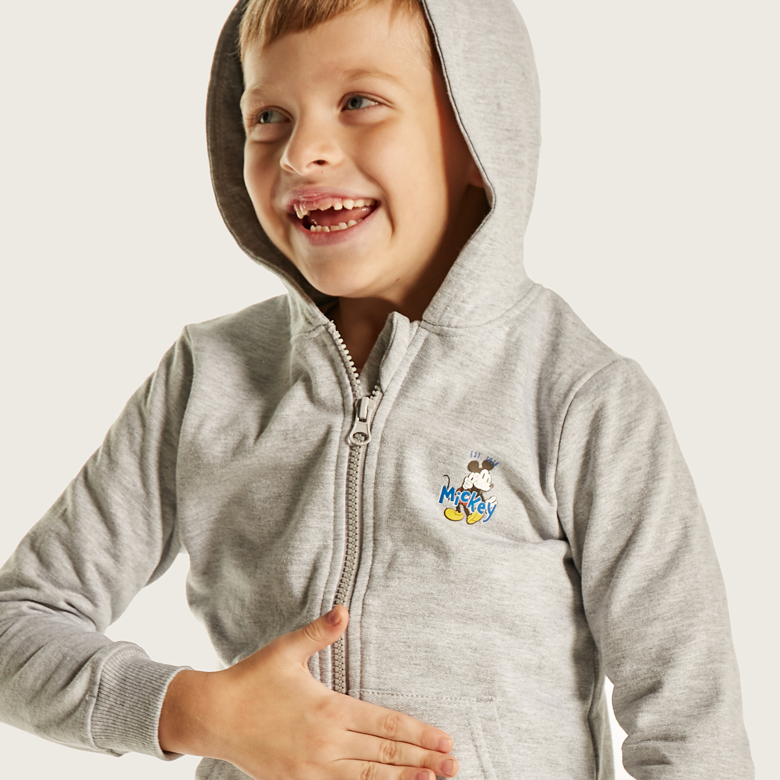جاكيت بأكمام طويلة وقبعة وطبعات ميكي ماوس من ديزني-boys-clothing-jacketsandcoats-image-3