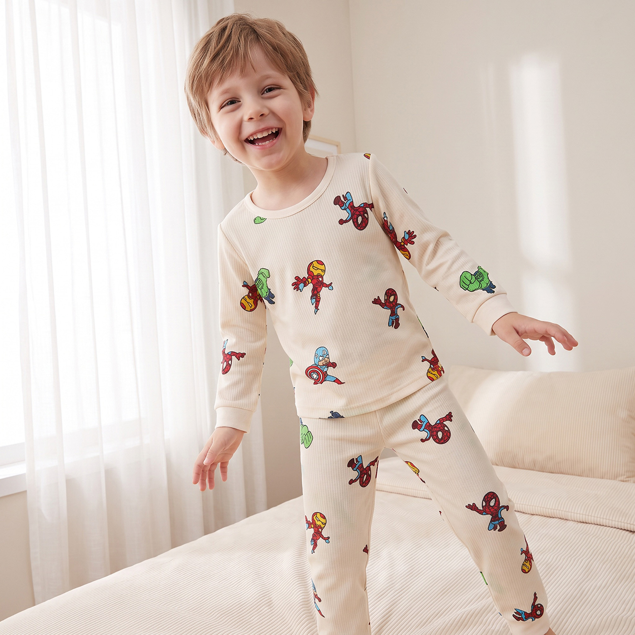طقم حراري بأكمام طويلة وياقة ضيقة وطبعات أفنجرز-baby-boys-clothing-winterwear-thermalsets-image-5