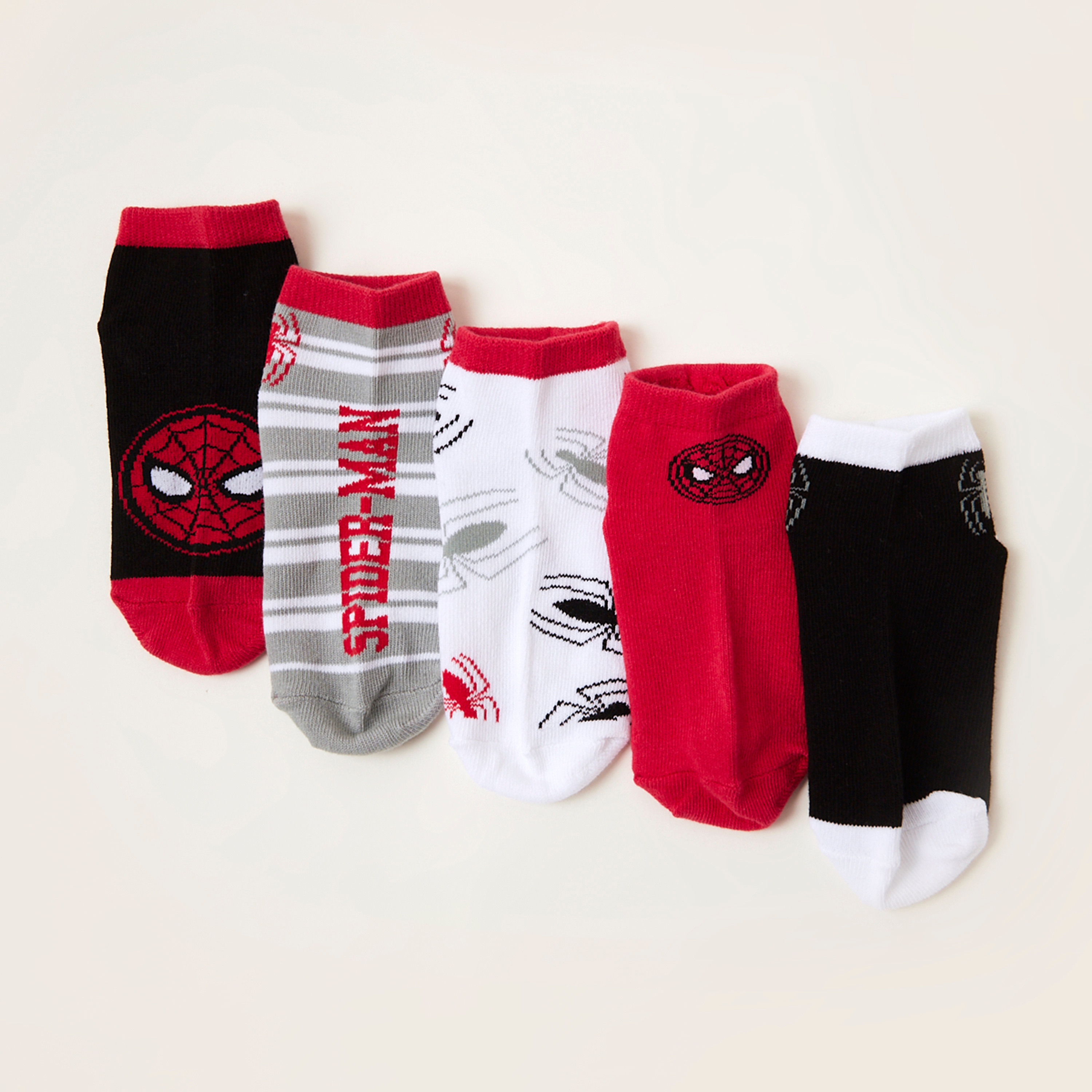 Spiderman Themed Ankle-Length Socks - Set of 5-boys-accessories-socks-image-2