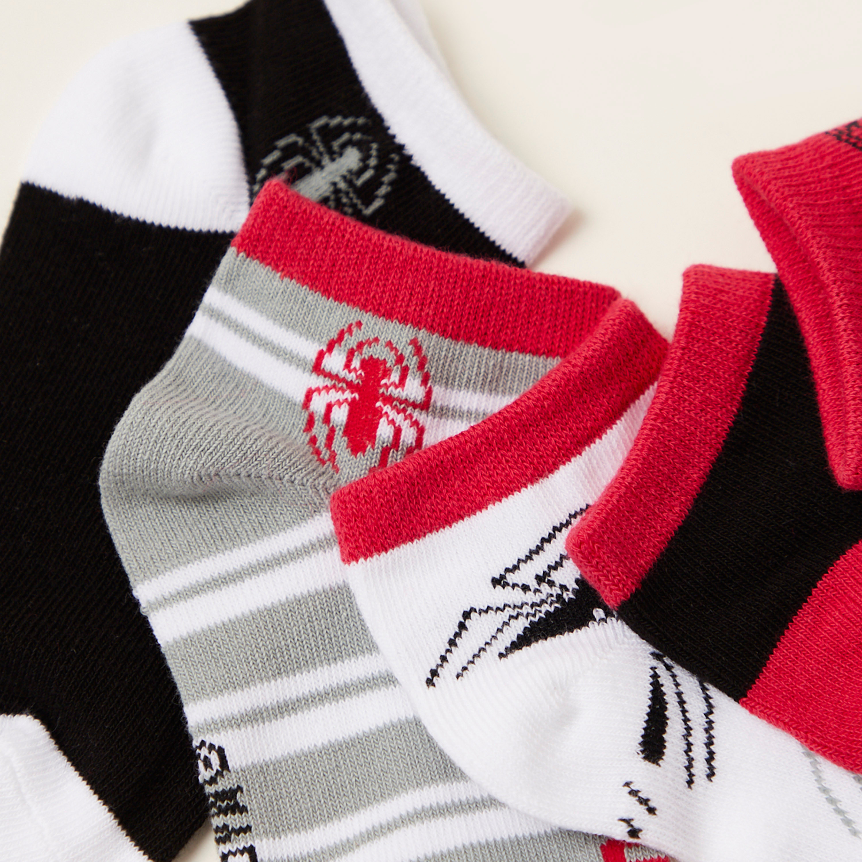 Spiderman Themed Ankle-Length Socks - Set of 5-boys-accessories-socks-image-3