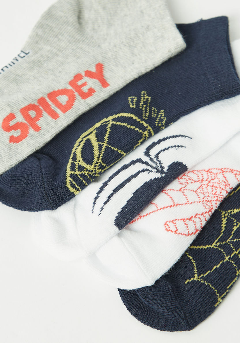 Spider-Man Detail Ankle Length Socks - Set of 5-Underwear and Socks-image-3