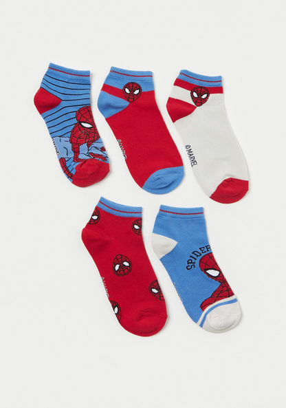 Spiderman Themed Ankle-Length Socks - Set of 5-Socks-image-0