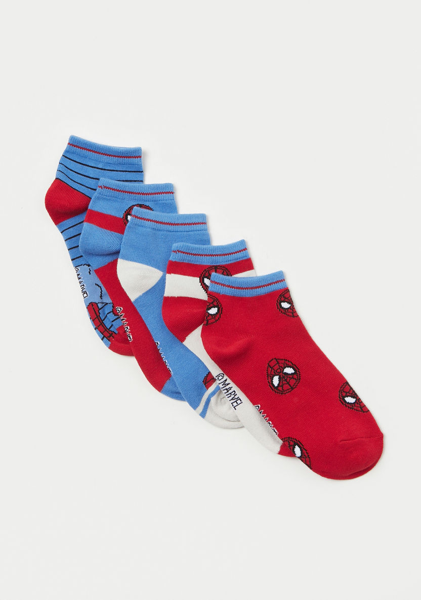 Spiderman Themed Ankle-Length Socks - Set of 5-Socks-image-1