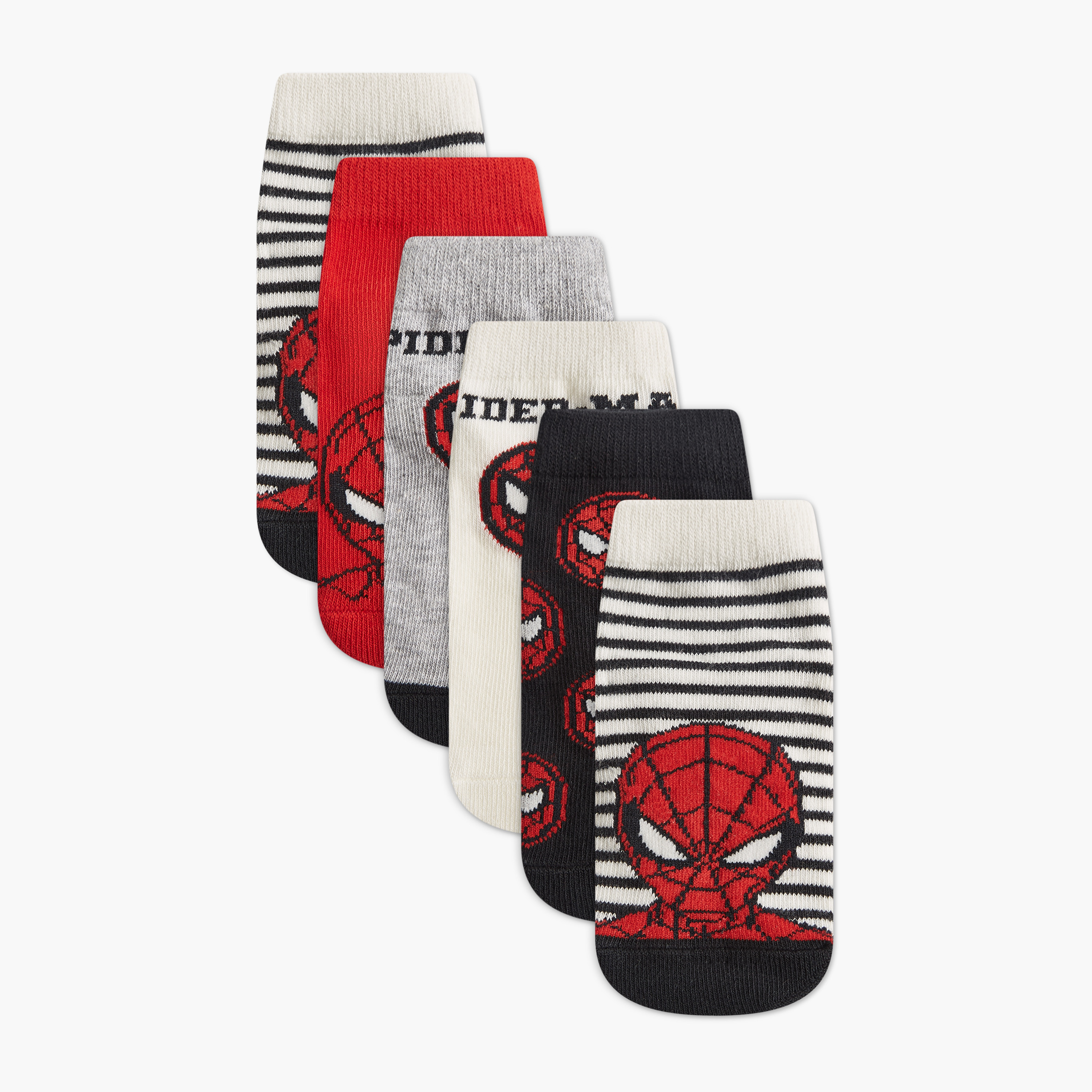 Spider-Man Print Socks - Set of 6-baby-boys-accessories-socks-image-1