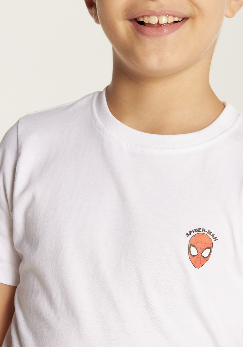 Spider-Man Print T-shirt with Short Sleeves and Crew Neck-Tops-image-2