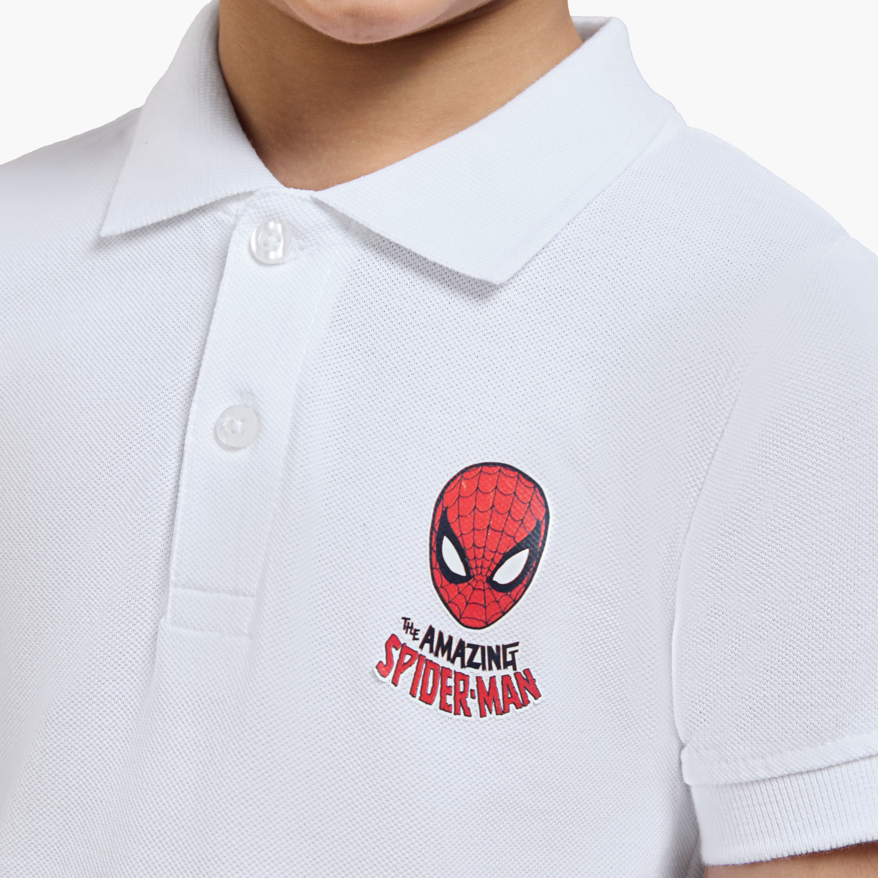 Spider-Man Print Polo T-shirt with Short sleeves-boys-clothing-schoolwear-tshirtsandpolos-image-4