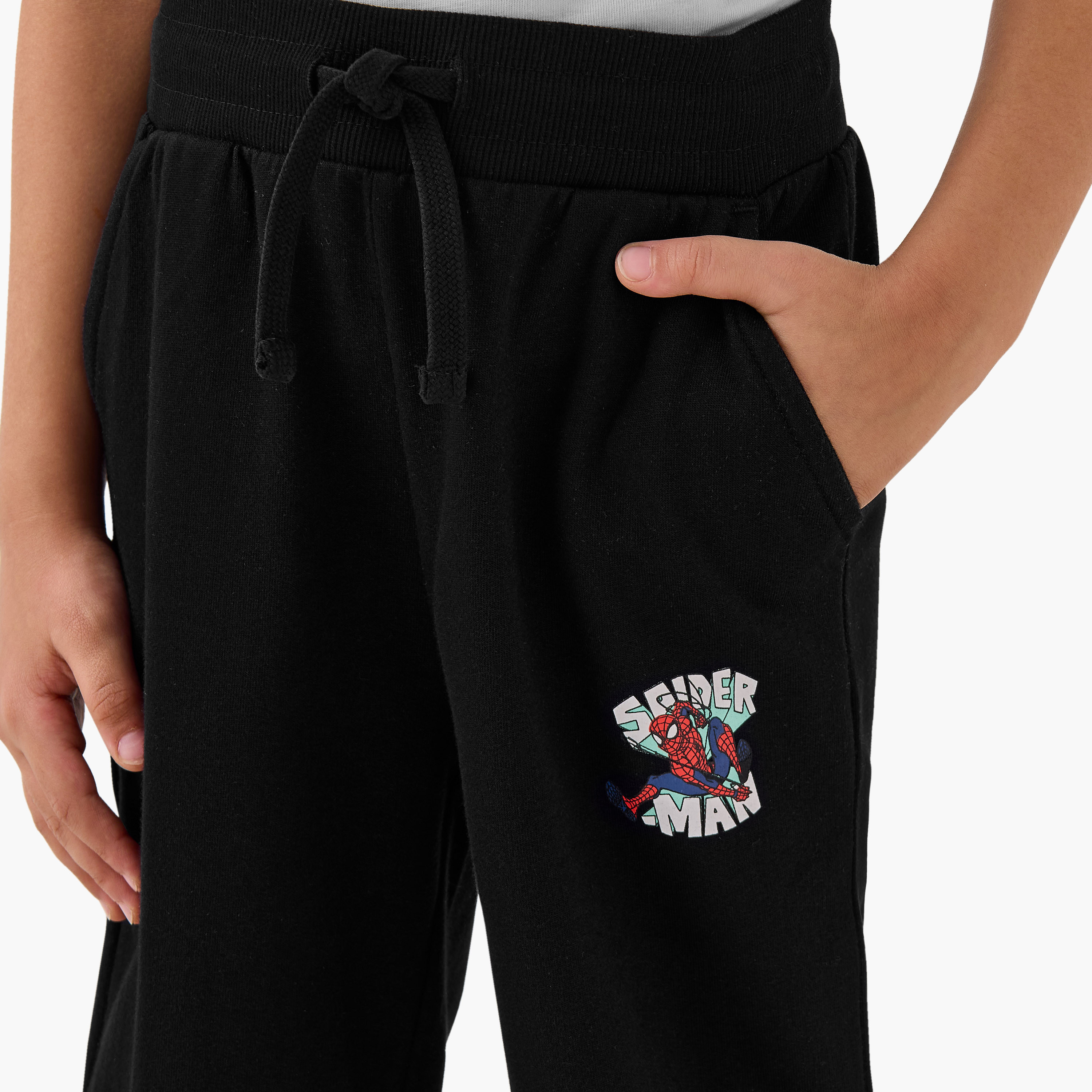بنطلون رياضي برباط إغلاق وجيوب وطبعات سبايدرمان-boys-clothing-bottoms-joggersandtrackpants-image-4