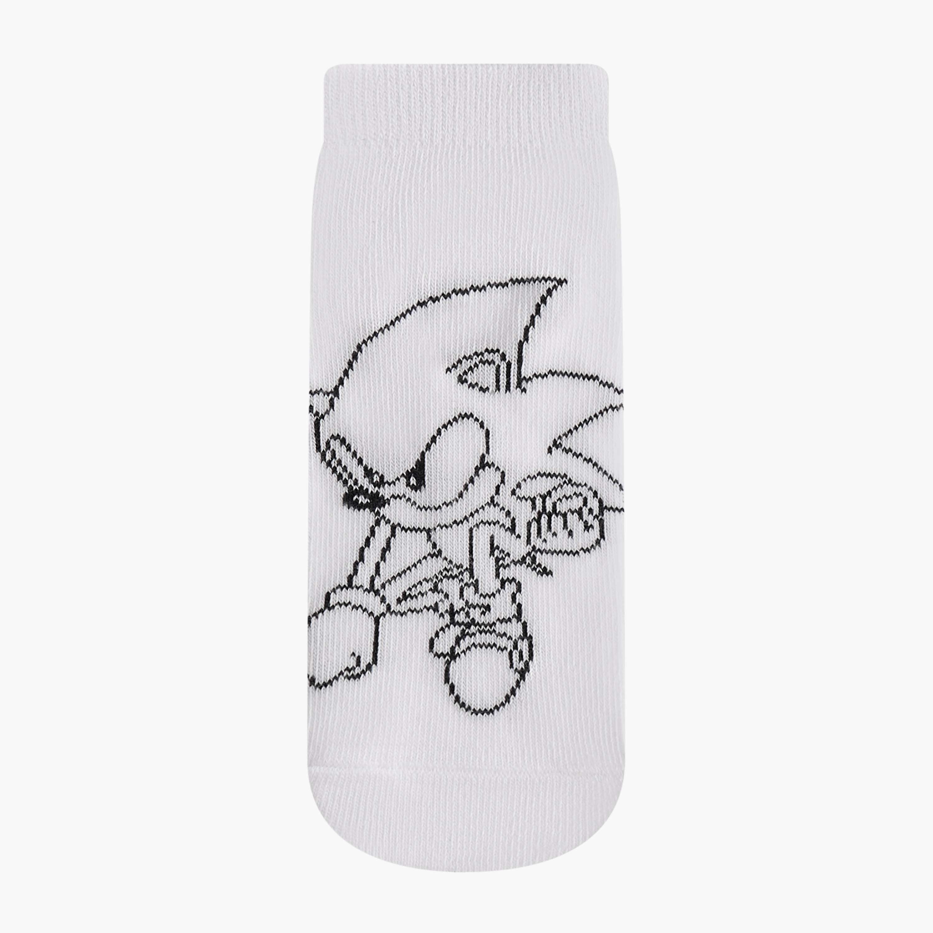Sonic the Hedgehog Print Ankle Length Socks - Set of 3-baby-boys-accessories-socks-image-2