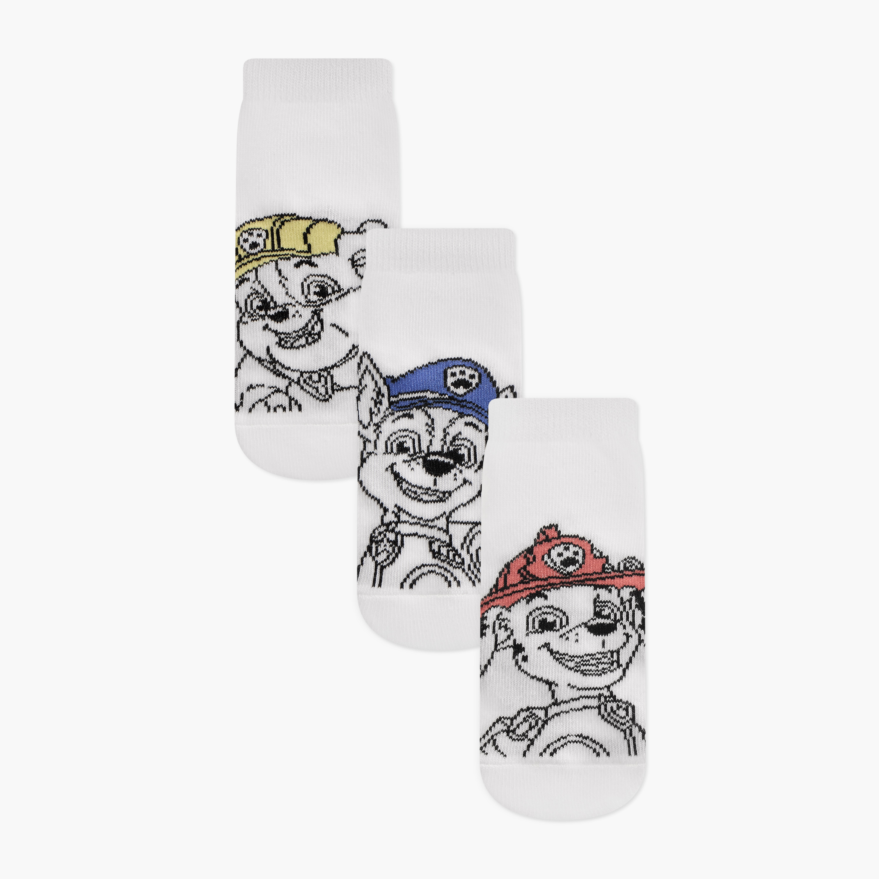 PAW Patrol Motif Ankle Length Socks - Set of 3-boys-accessories-socks-image-1