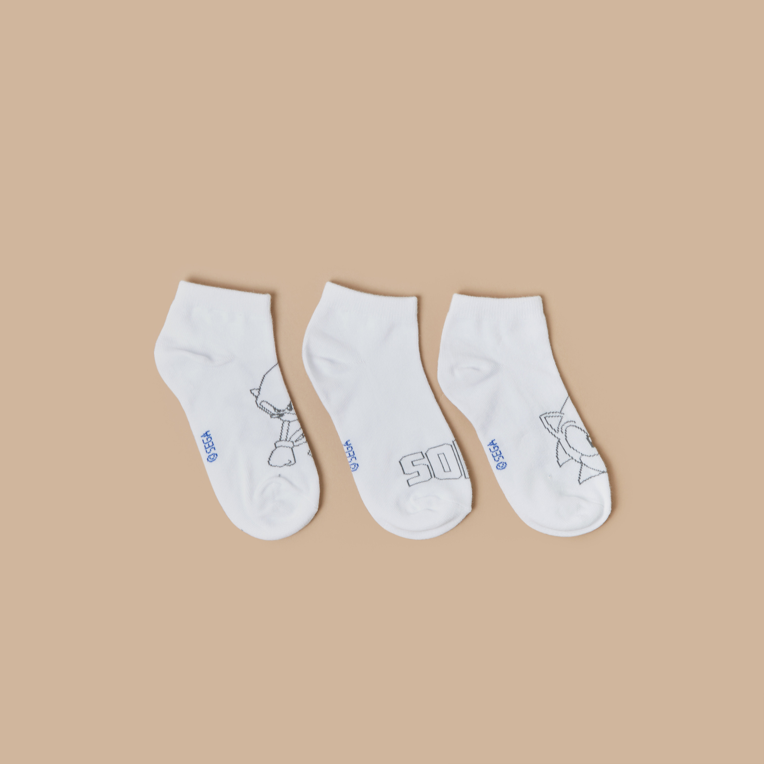 SEGA Sonic the Hedgehog Print Ankle Length Socks - Set of 3-boys-accessories-socks-image-1