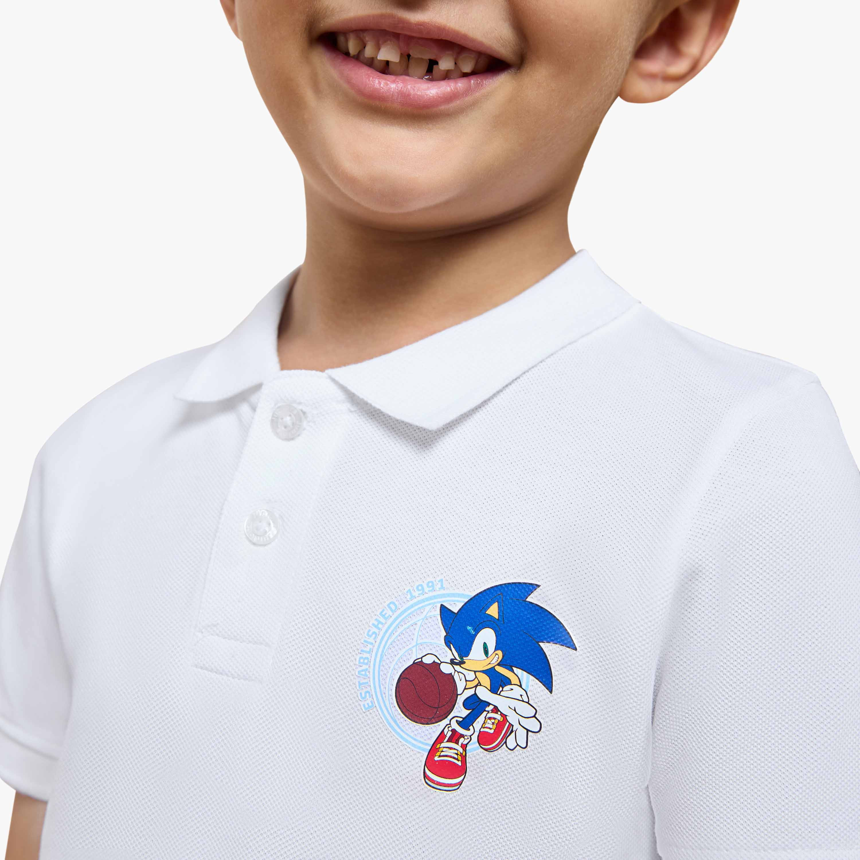 Sonic the Hedgehog Print Polo T-shirt with Short sleeves-boys-clothing-schoolwear-tshirtsandpolos-image-4