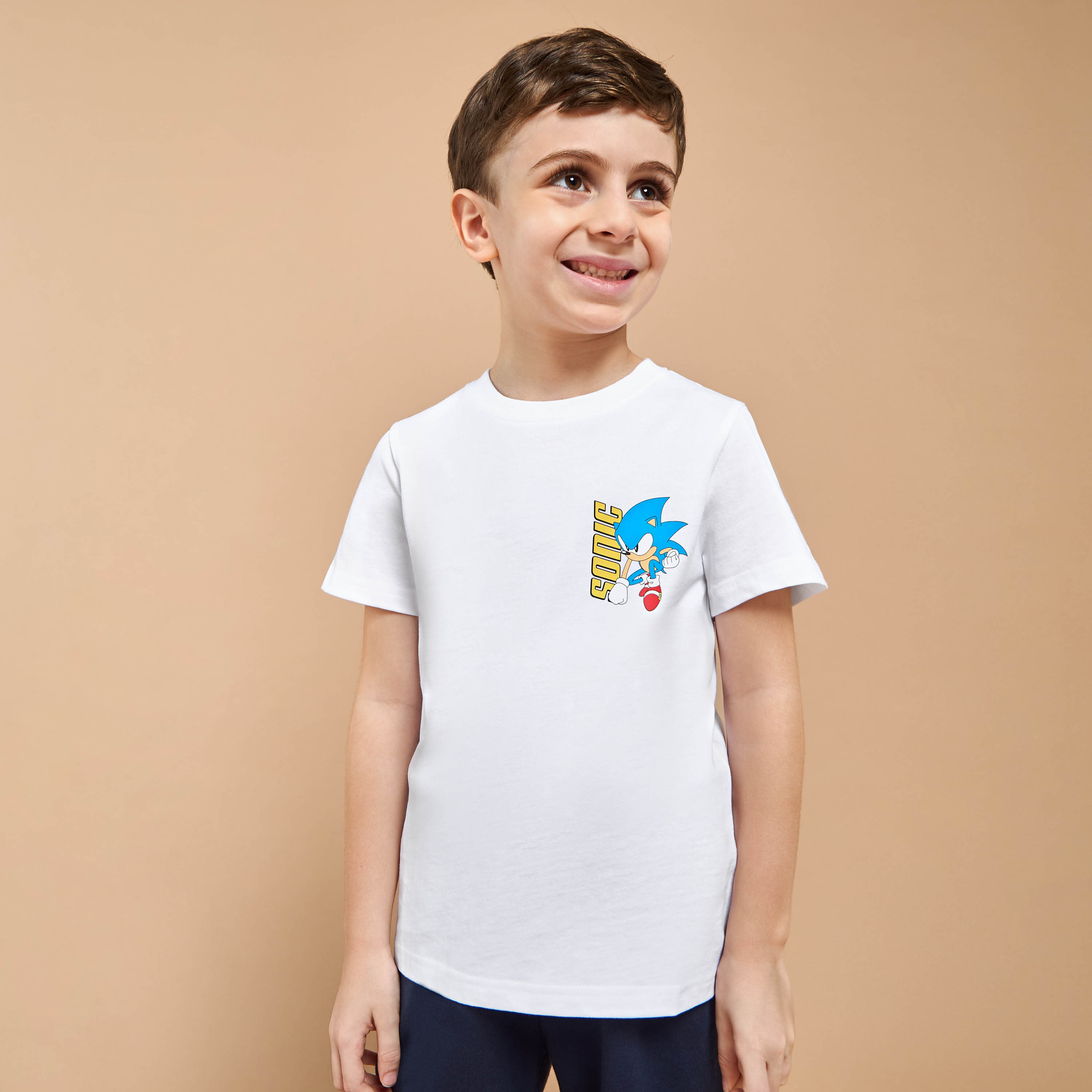 Sonic the Hedgehog Print T-Shirt with Short Sleeves-boys-clothing-schoolwear-tshirtsandpolos-image-1