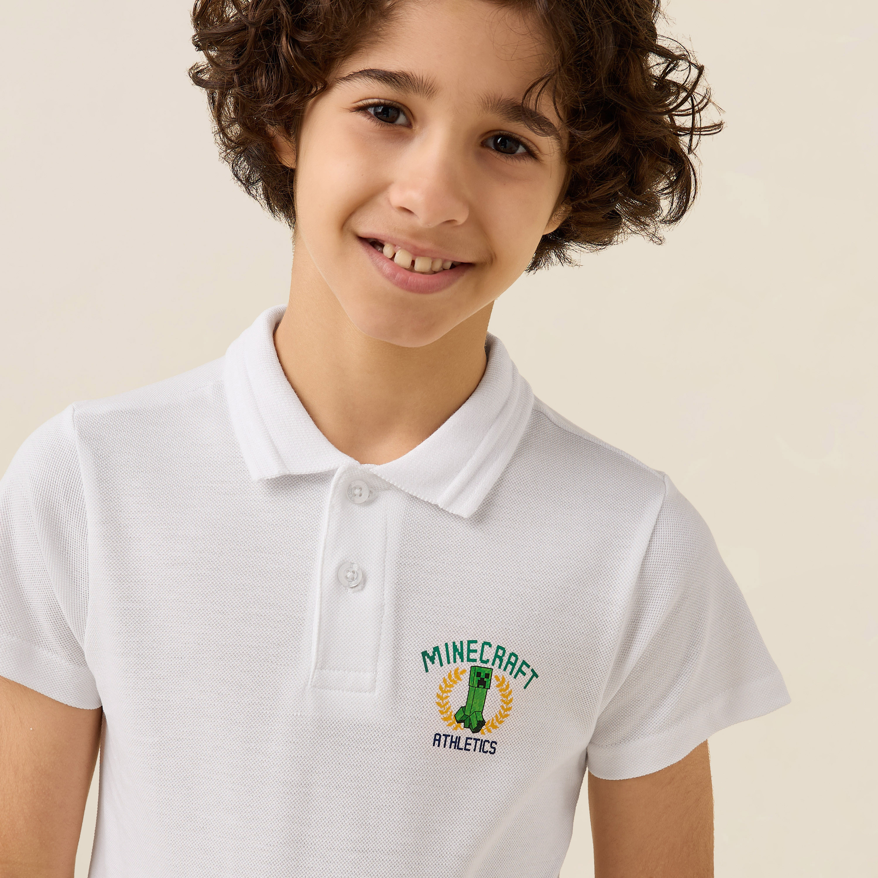 Minecraft Polo Collared Short Sleeves T-shirt with Print-boys-clothing-tshirtsandpolos-image-4