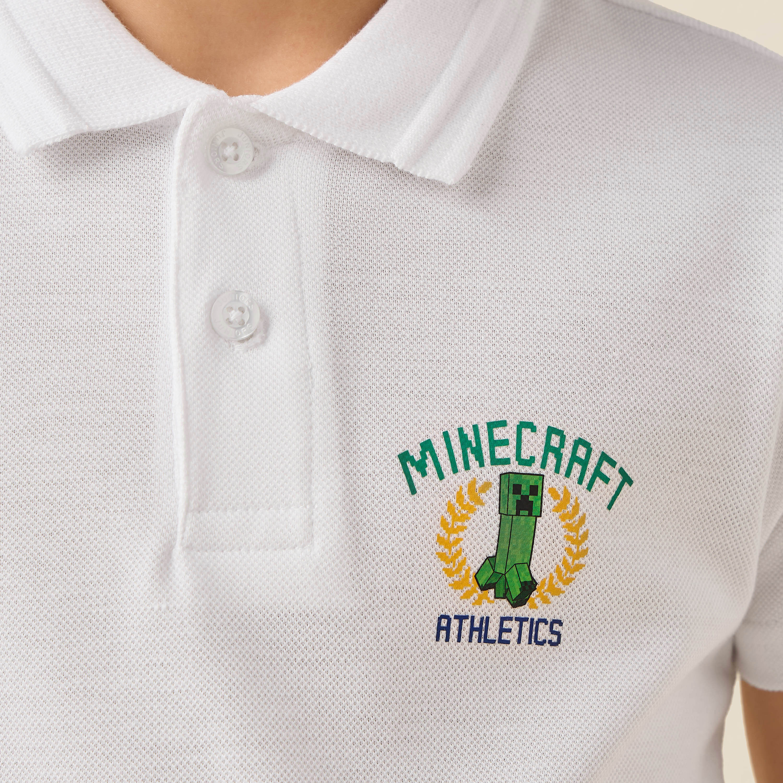 Minecraft Polo Collared Short Sleeves T-shirt with Print-boys-clothing-tshirtsandpolos-image-5