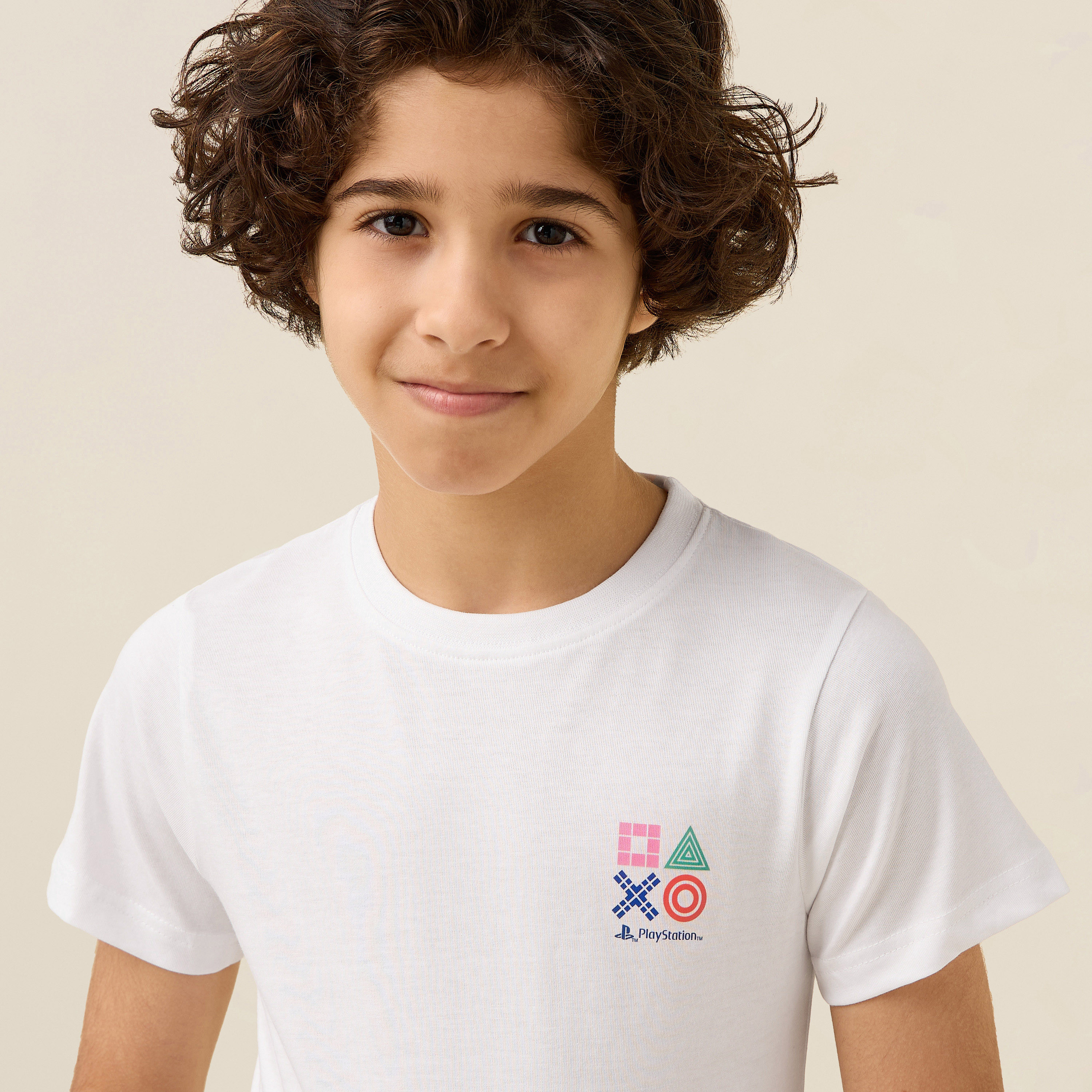 تيشيرت بأكمام قصيرة وياقة مستديرة بطبعة ألعاب من بلاي ستيشن-boys-clothing-tshirtsandpolos-image-4