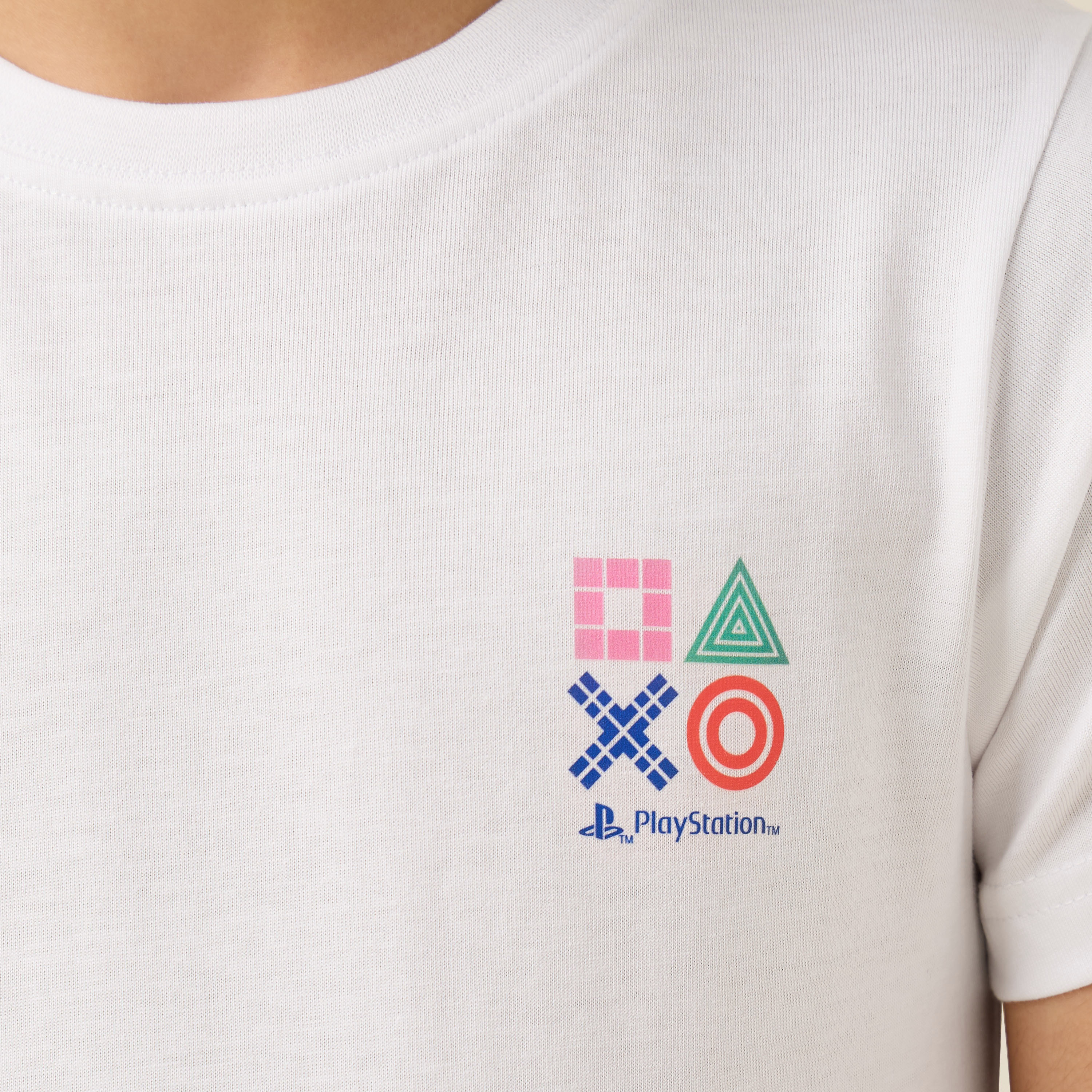 تيشيرت بأكمام قصيرة وياقة مستديرة بطبعة ألعاب من بلاي ستيشن-boys-clothing-tshirtsandpolos-image-5