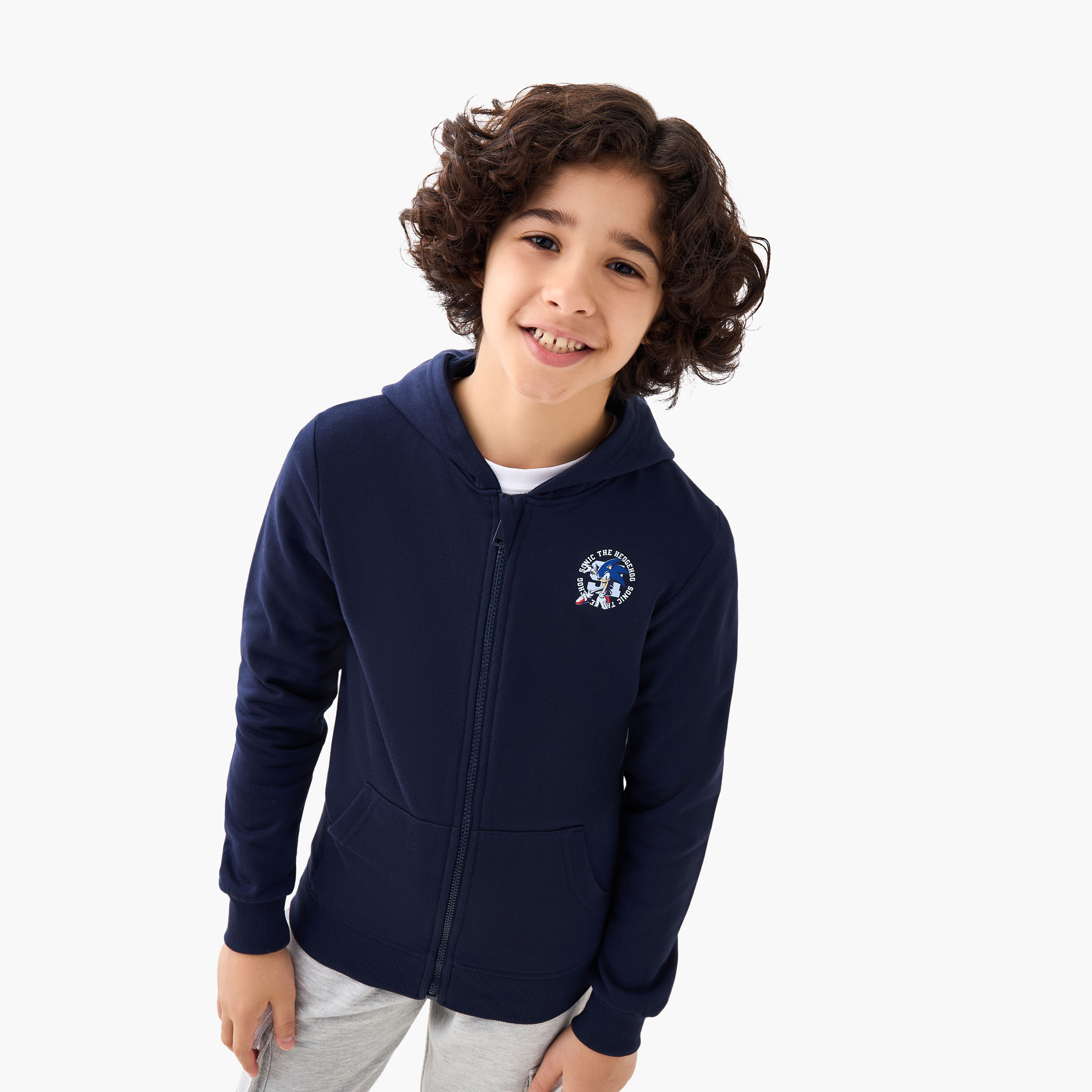 جاكيت بأكمام طويلة وقبعة وطبعات سونيك ذا هيدجهوج-boys-clothing-jacketsandcoats-image-2