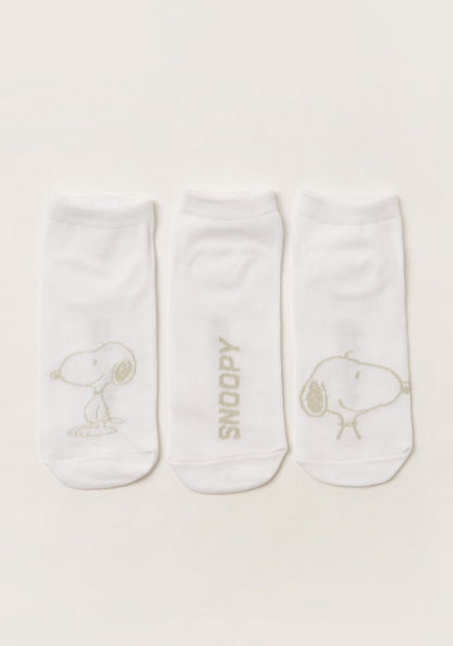 Snoopy Dog Texture Ankle Length Socks - Set of 3-Socks-image-0