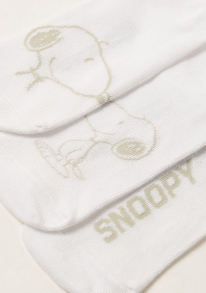 Snoopy Dog Texture Ankle Length Socks - Set of 3-Socks-image-2