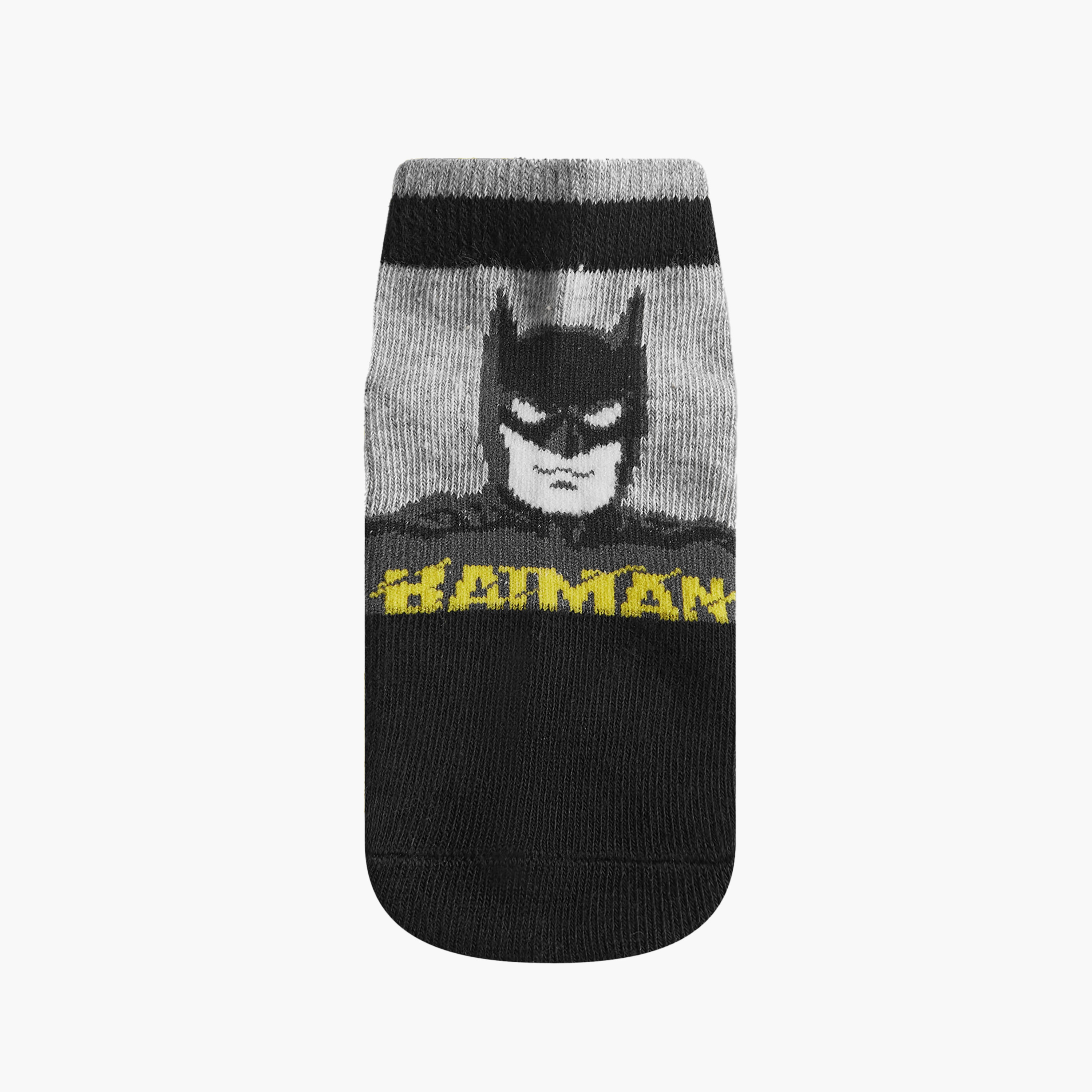 Batman Print Ankle Length Socks - Set of 6-baby-boys-accessories-socks-image-2
