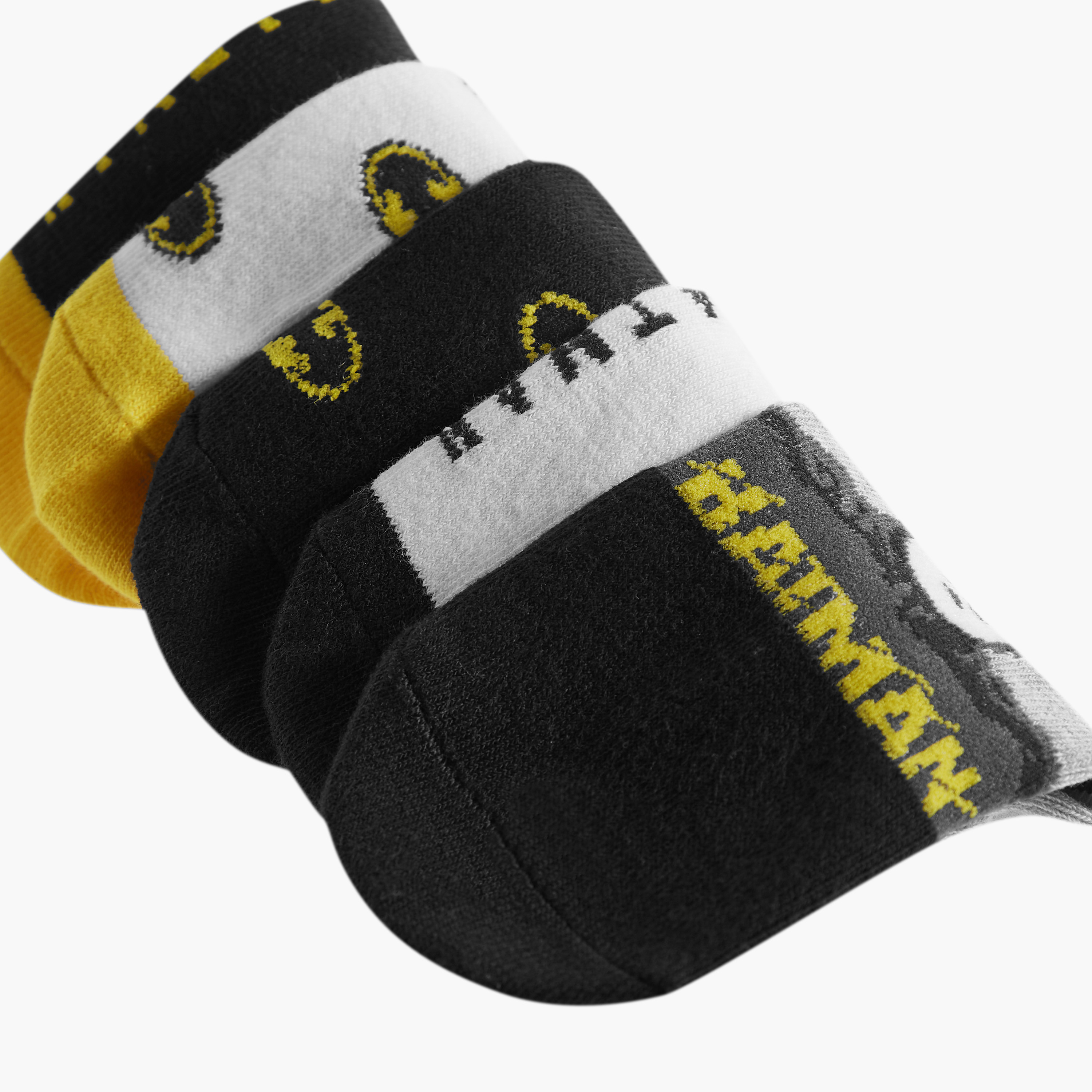 Batman Print Ankle Length Socks - Set of 6-baby-boys-accessories-socks-image-3