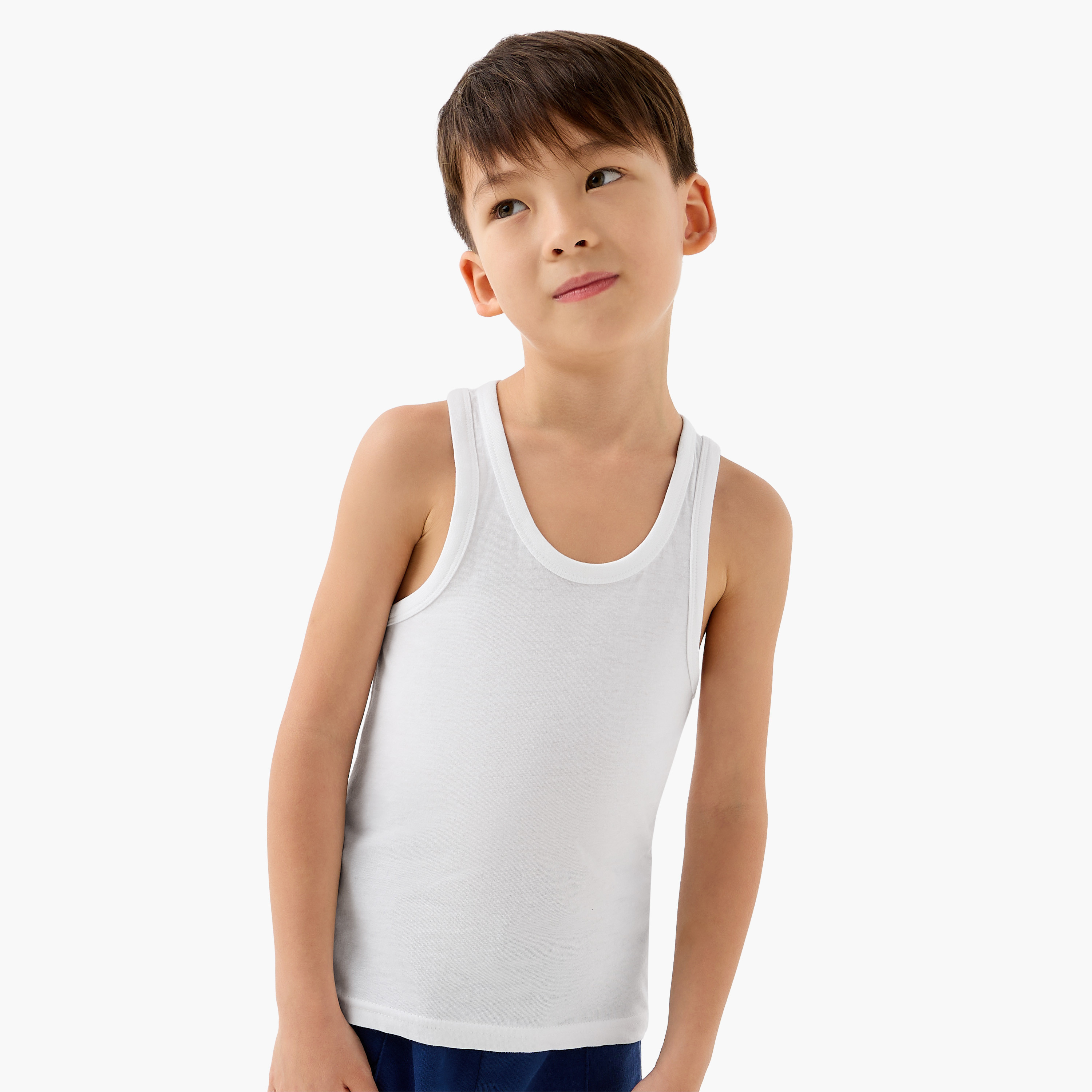 طقم فيست سادة 3 قطع من جونيورز-boys-clothing-innerwear-vests-image-7