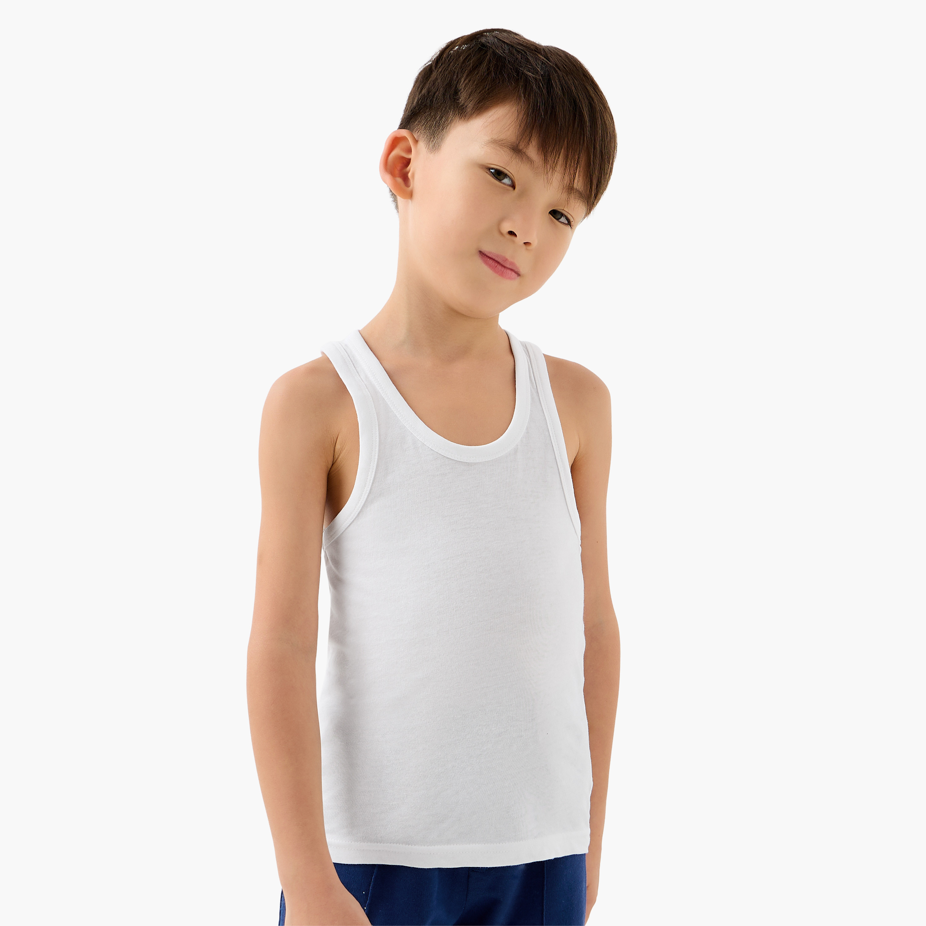 طقم فيست سادة 3 قطع من جونيورز-boys-clothing-innerwear-vests-image-6
