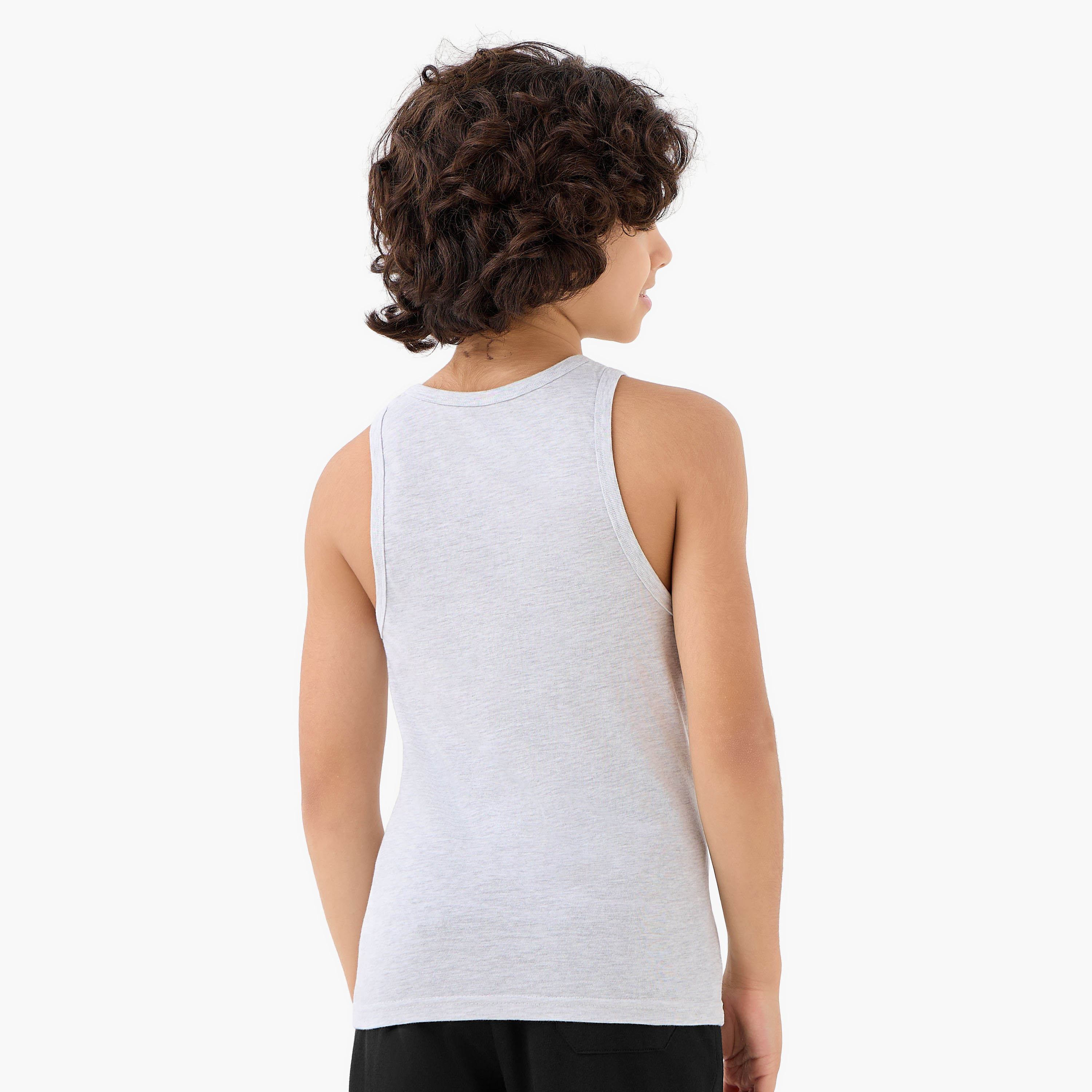 Pack of 5 Juniors Cotton Scoop Neck Vests-boys-clothing-innerwear-vests-image-7
