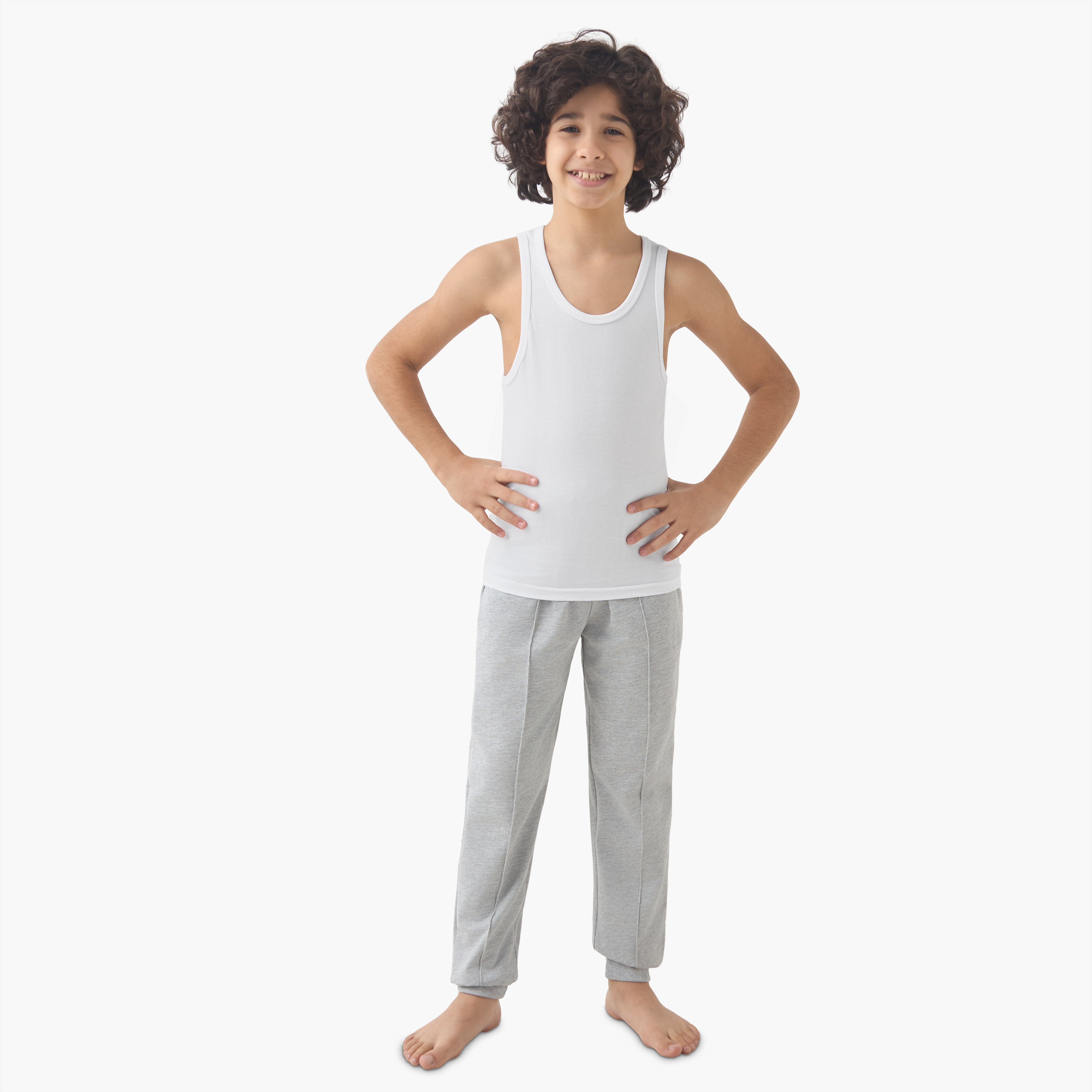 Juniors Boys Vest - Cotton - Scoop Neck - 5-Piece Set-boys-clothing-innerwear-vests-image-3
