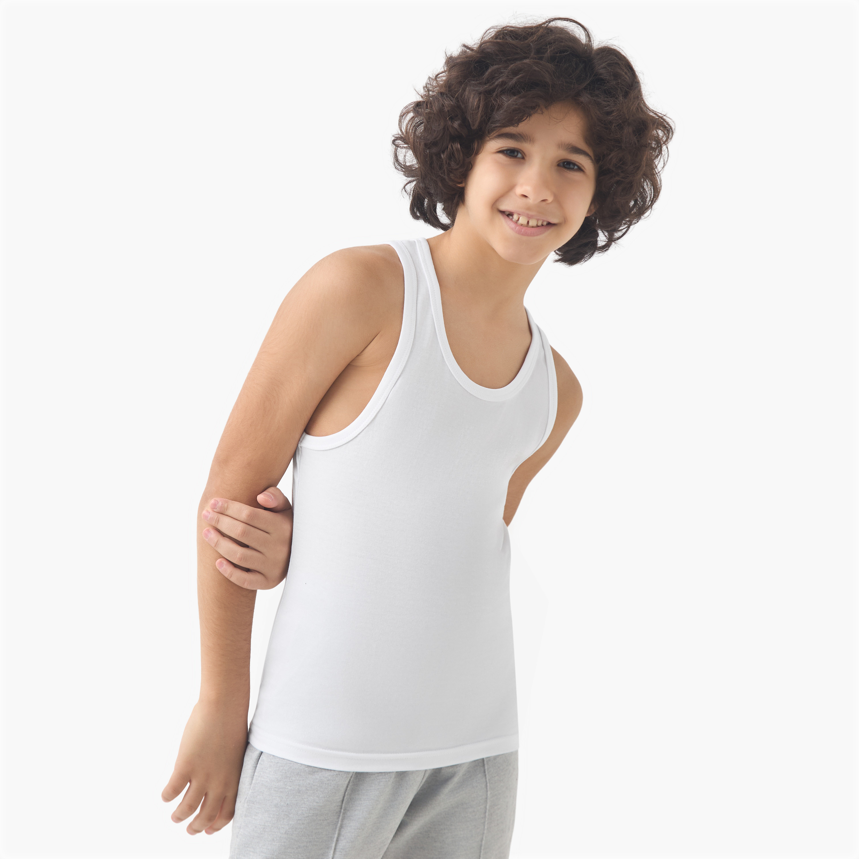 Juniors Boys Vest - Cotton - Scoop Neck - 5-Piece Set-boys-clothing-innerwear-vests-image-6