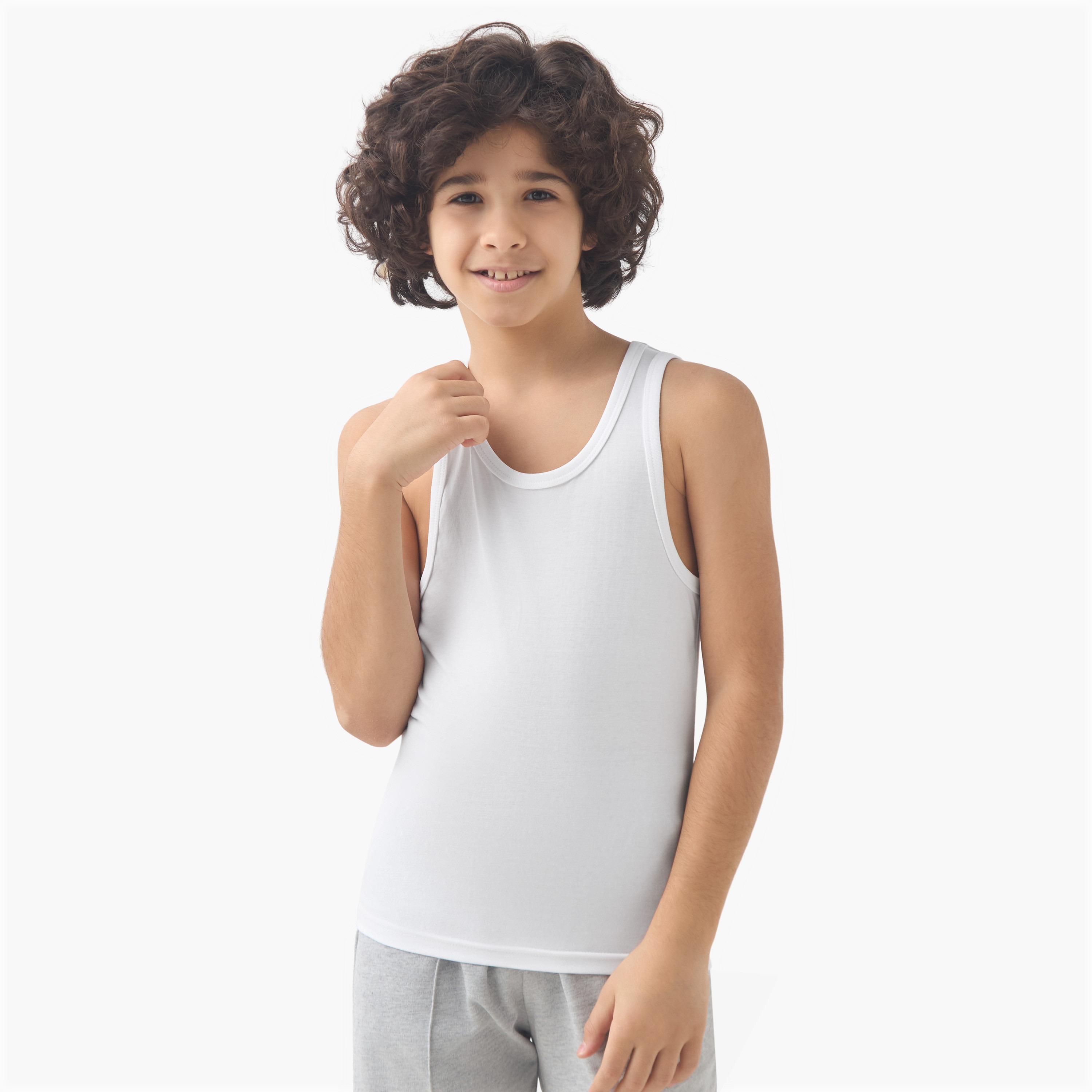Juniors Boys Vest - Cotton - Scoop Neck - 5-Piece Set-boys-clothing-innerwear-vests-image-7