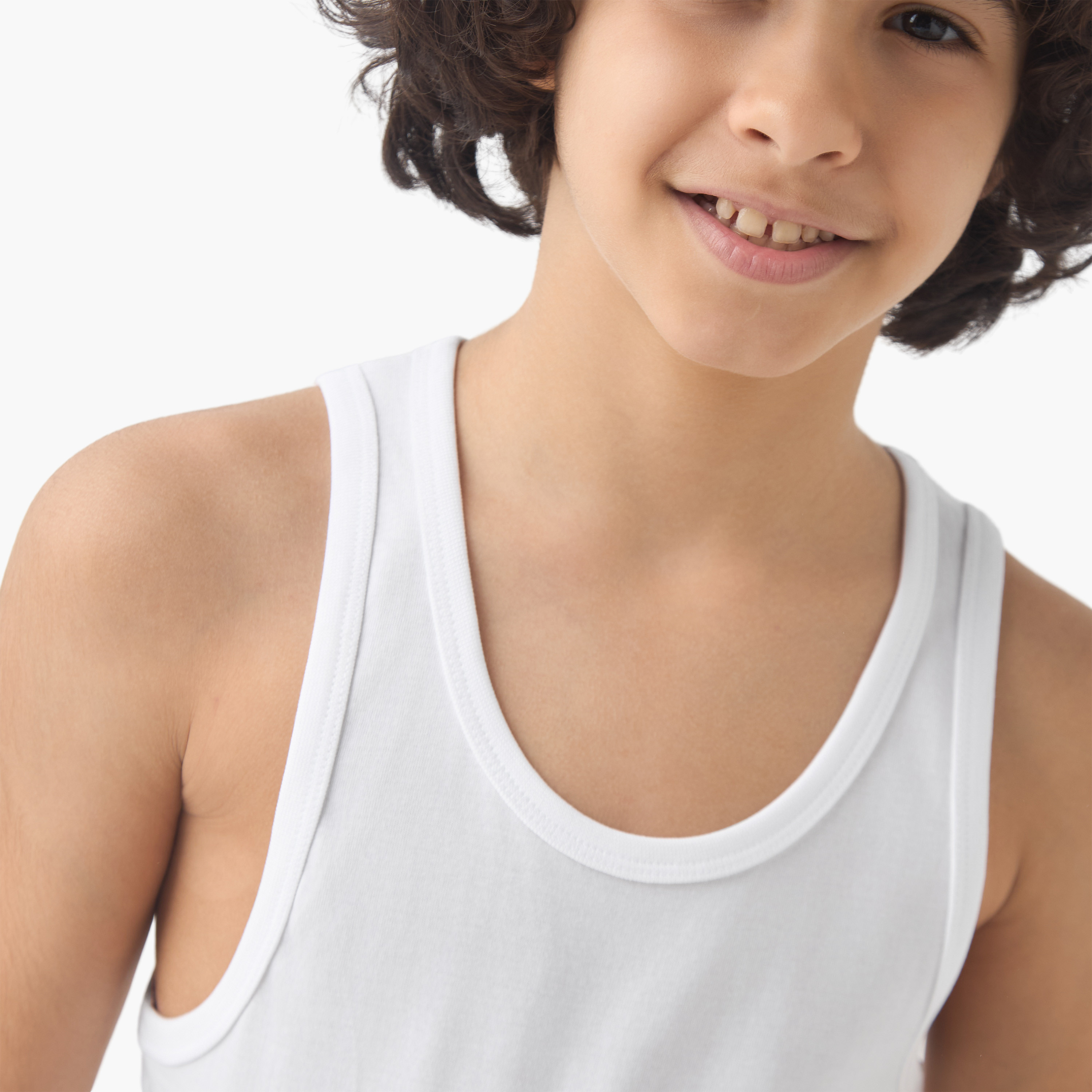 Juniors Boys Vest - Cotton - Scoop Neck - 5-Piece Set-boys-clothing-innerwear-vests-image-9
